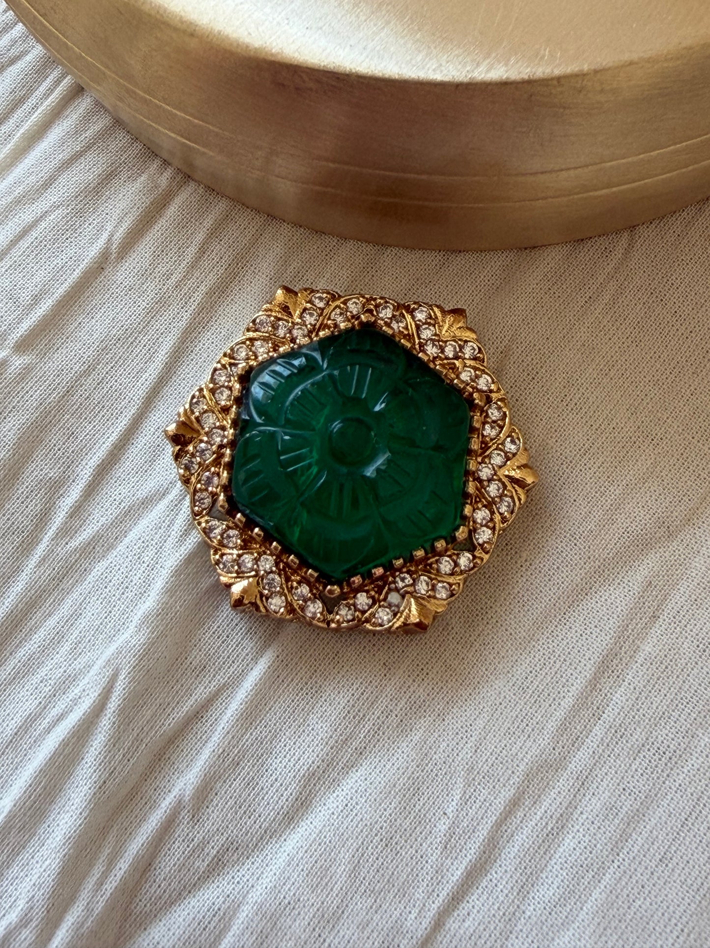 Green Naivedya Brooch