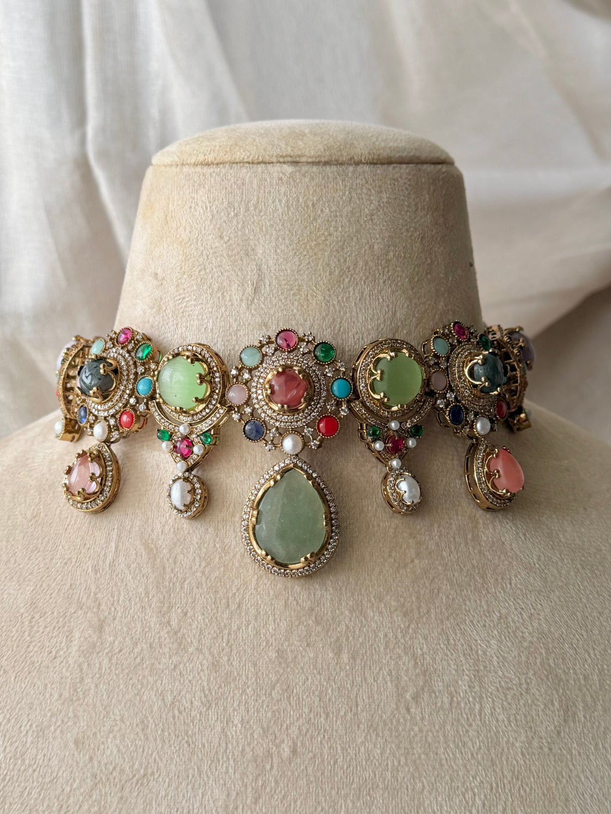 Nibha Multi Fusion Choker Necklace Set