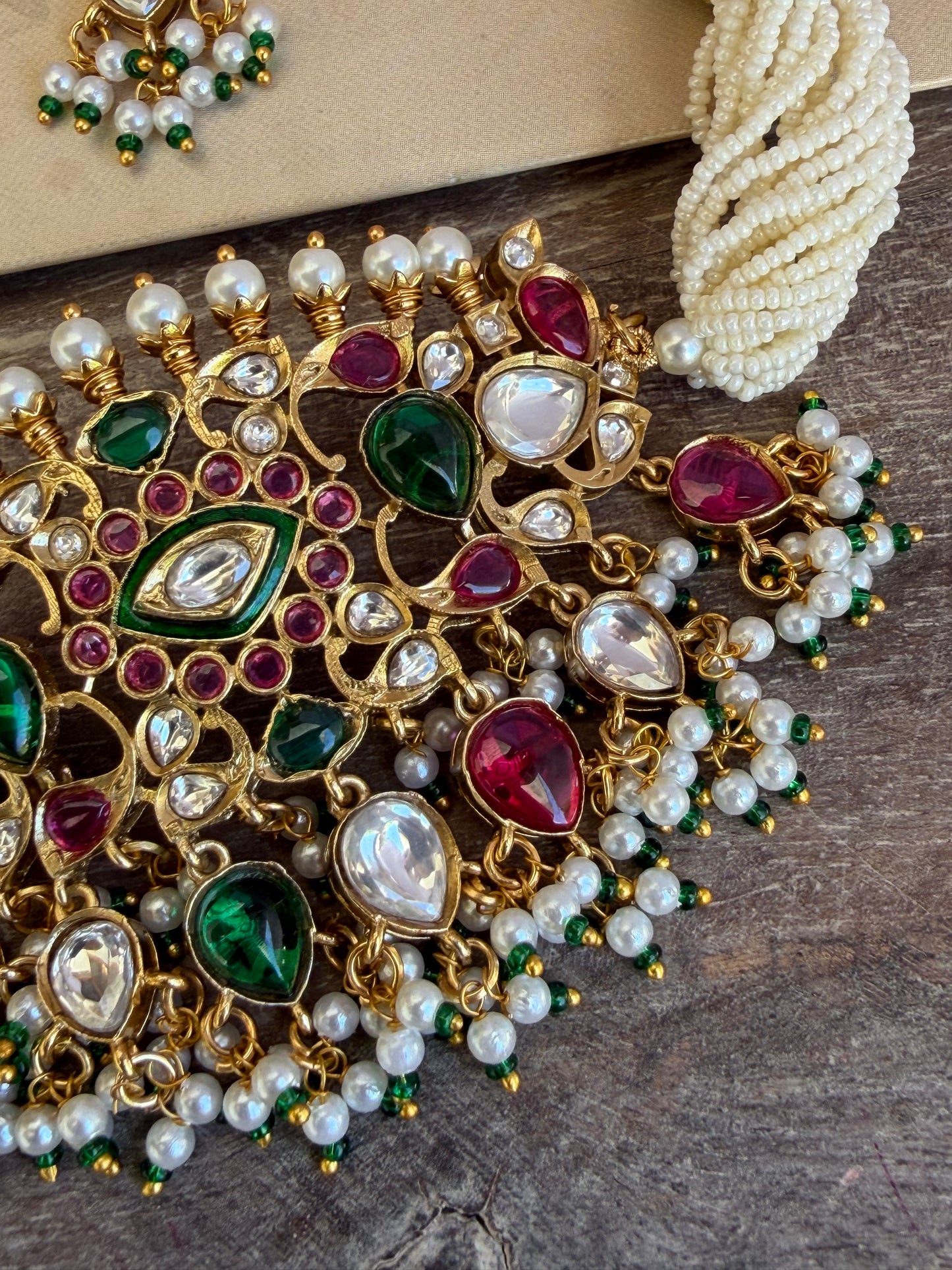 Aarohi Multicolour Polki Choker Necklace Set
