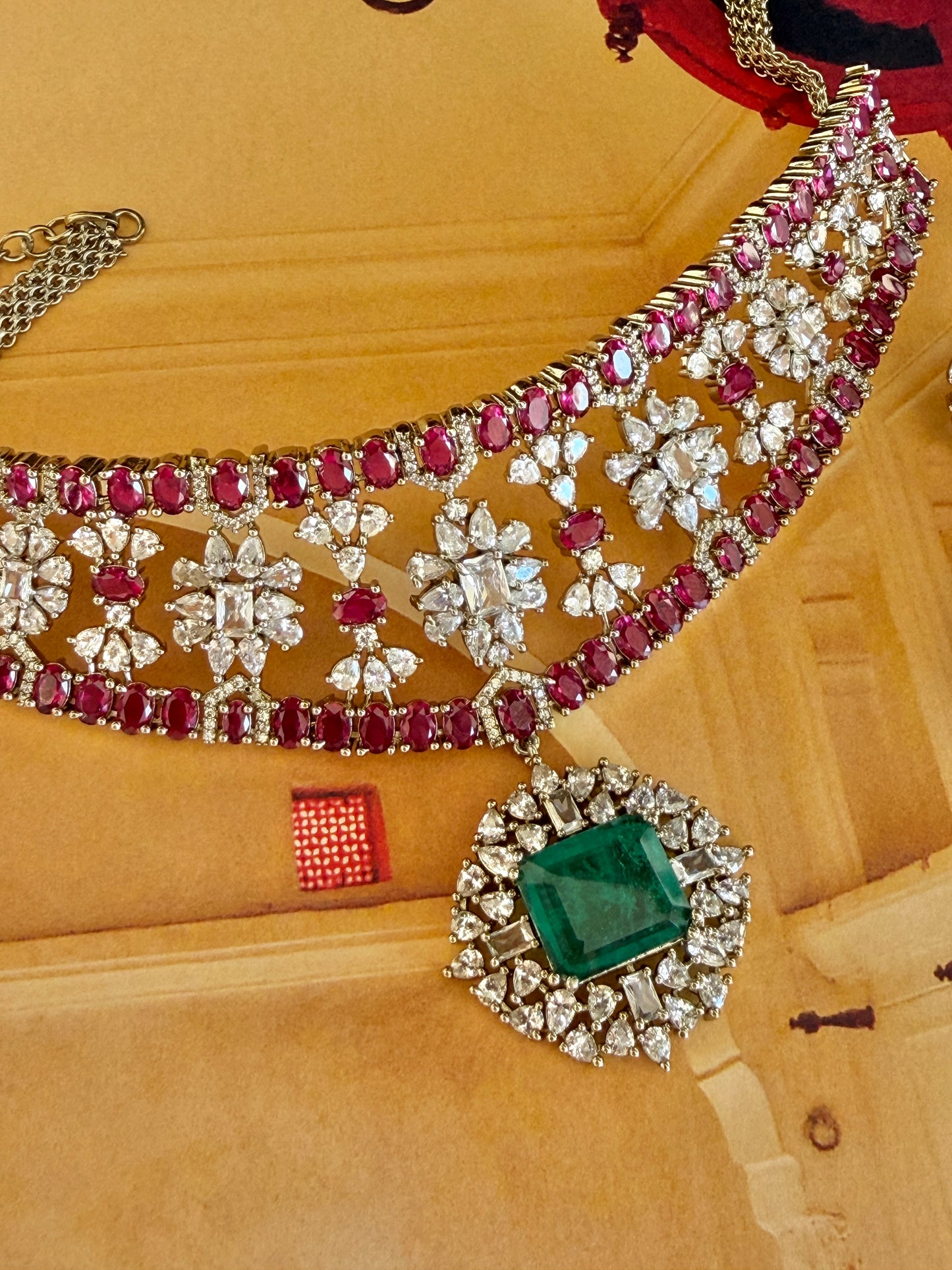 Ajita Ruby Emerald Necklace