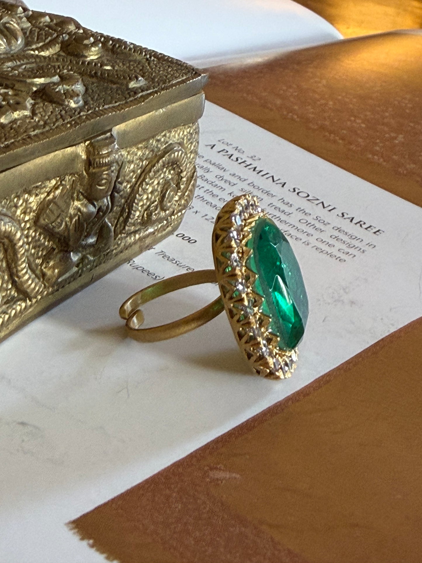 Nita Large Emerald Green Ring for Women