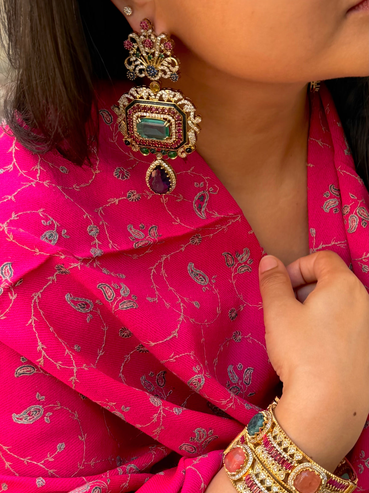 Padmini Multicolour Fusion Statement Earrings