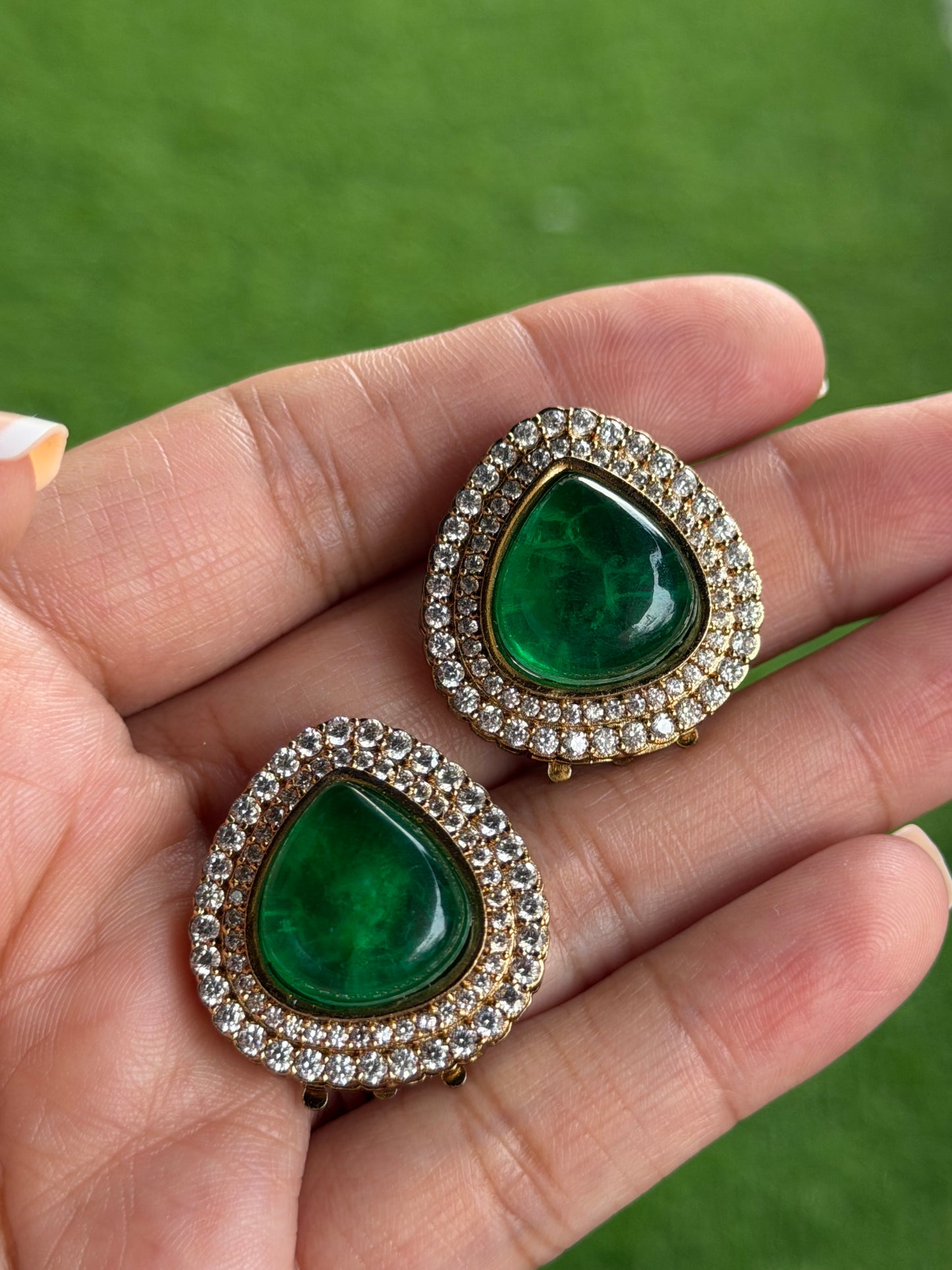 Emerald Hair Clip Set