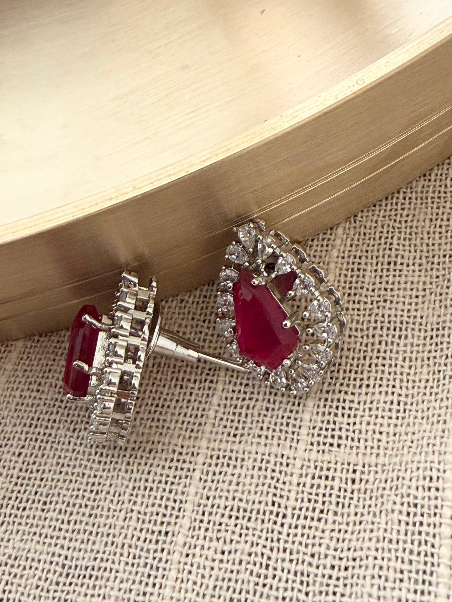Jharna Ruby Stud Earrings