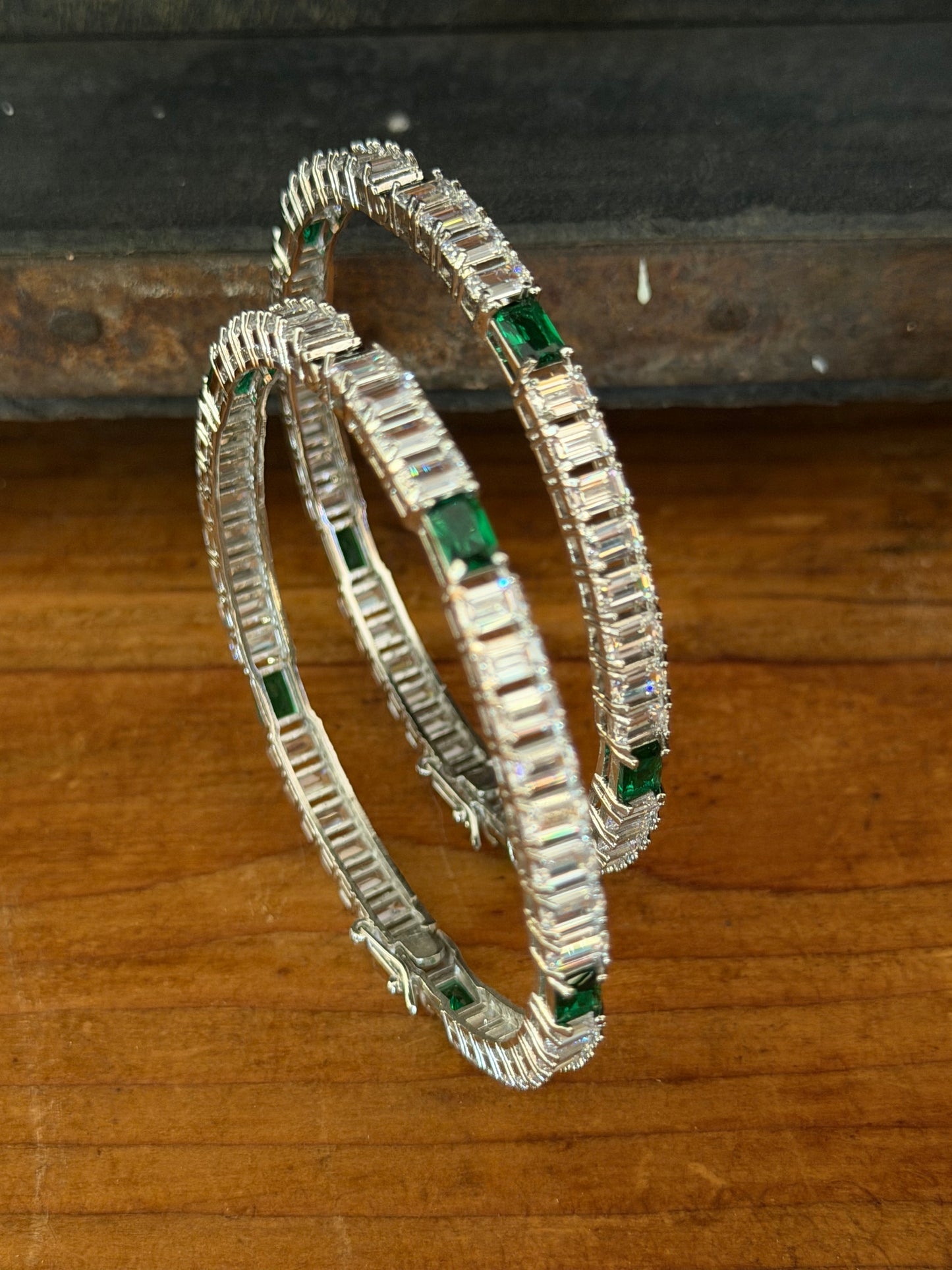 Dua Green Zircon Openable Bangles