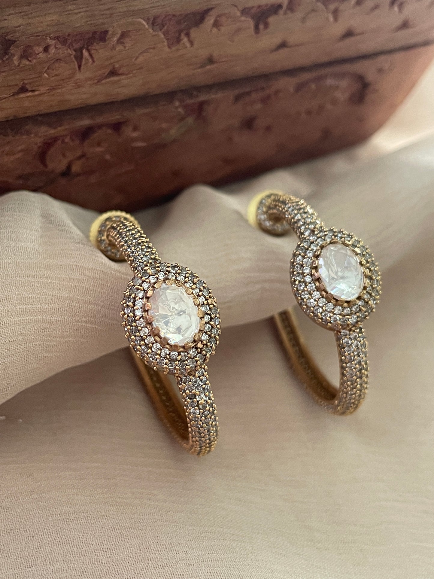 Bina Polki Hoop Earrings