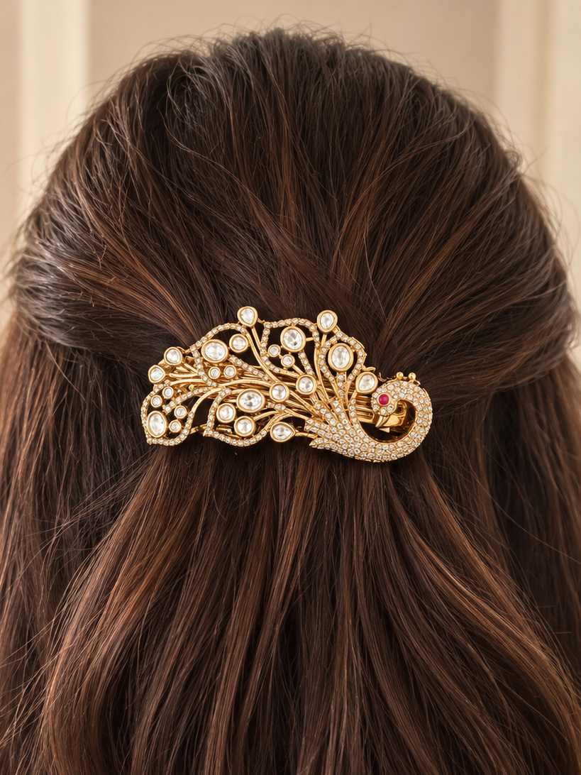 Mor Kundan Hairpin for Women