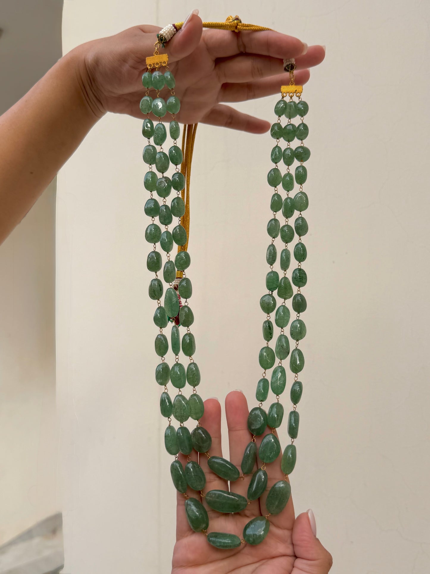 Swabha Semi Precious Onyx Bead Mala Necklace