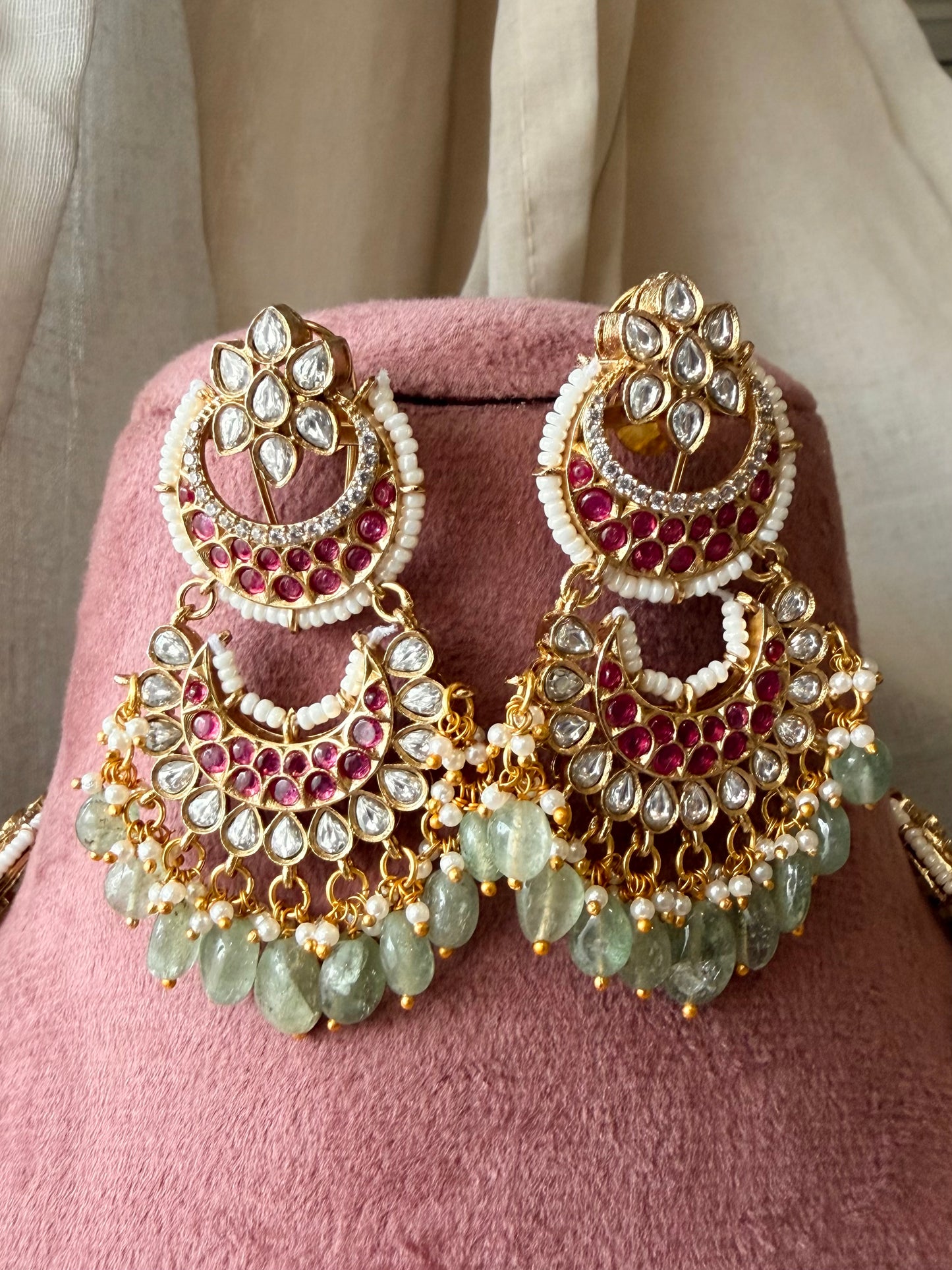 Samidha Long Bridal Necklace Traditional South Indian Design Set