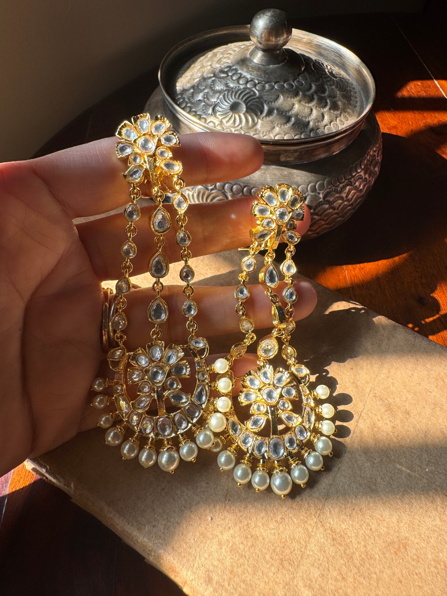 Jungni Polki Chaandbali Earrings