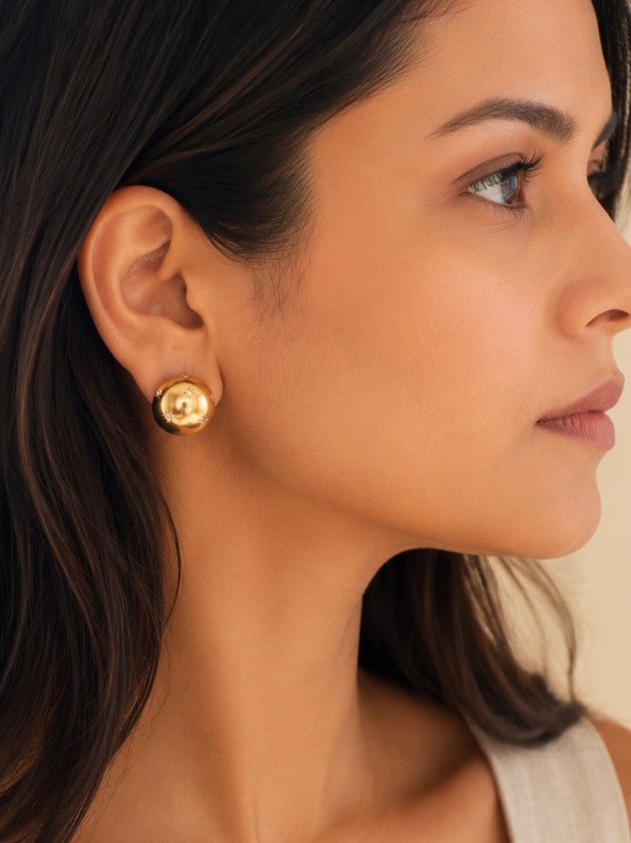 Ananya Gold Ball Earrings