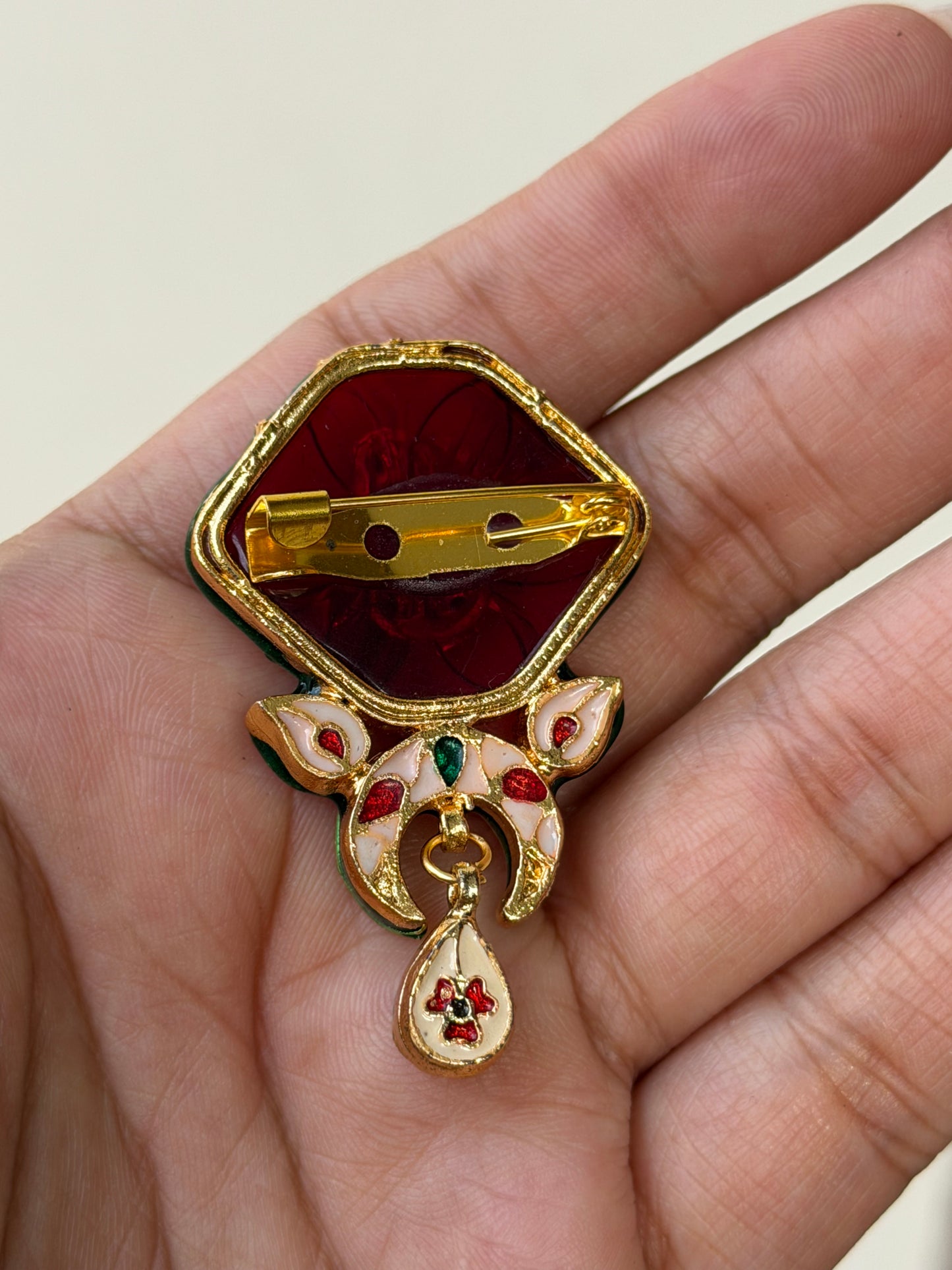 Quina Bird Brooch- Red