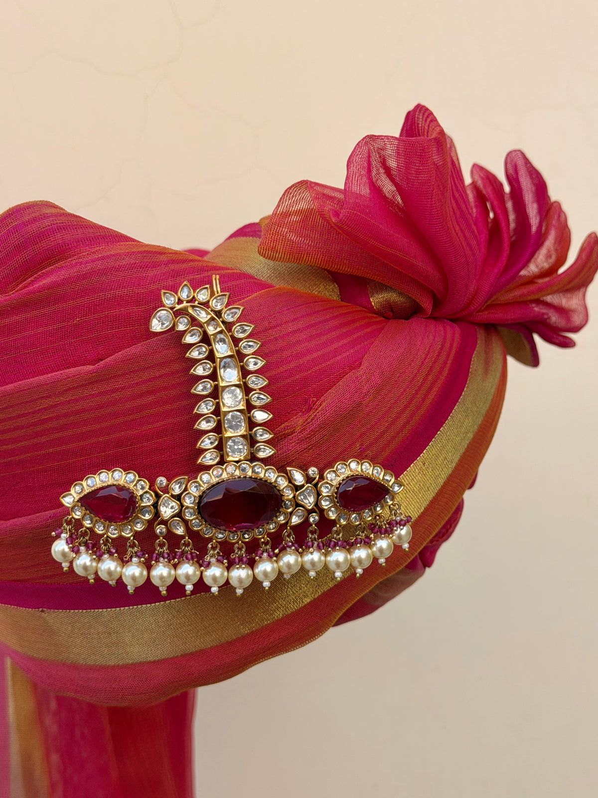 Samarth Red Polki Regal Sarpech