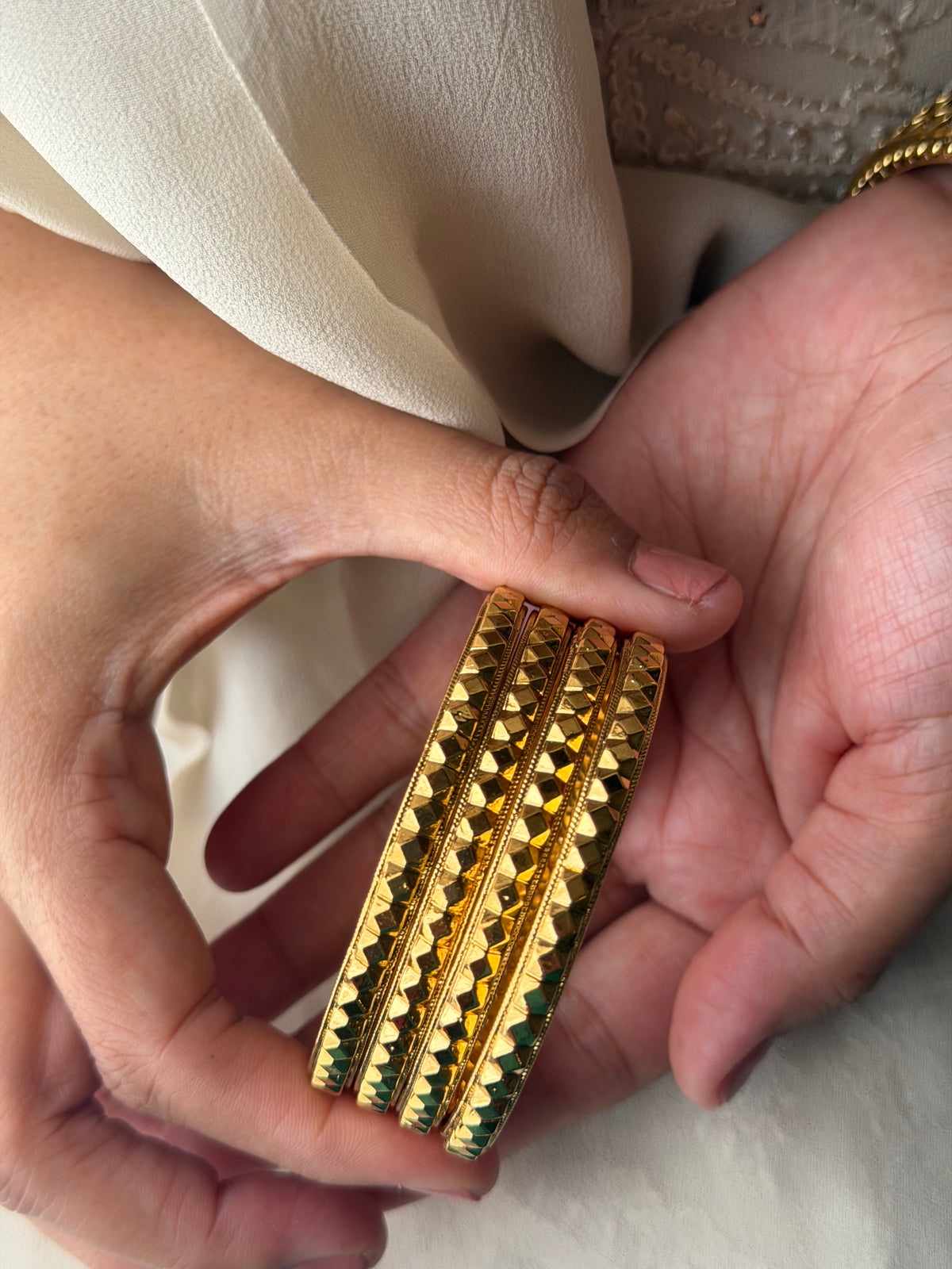 Sumita Gold Plated Real Look Bangles- Set of 4