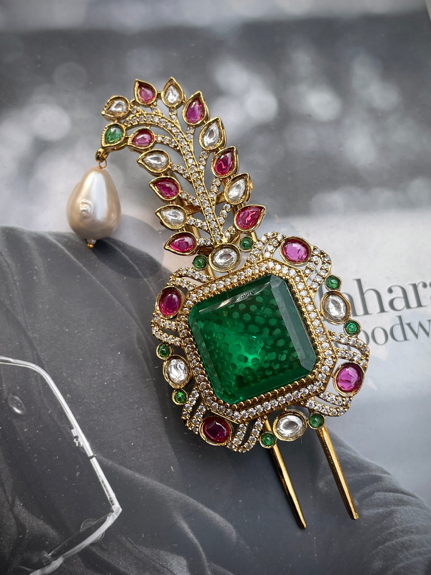 Dev Emerald Polki Kalgi