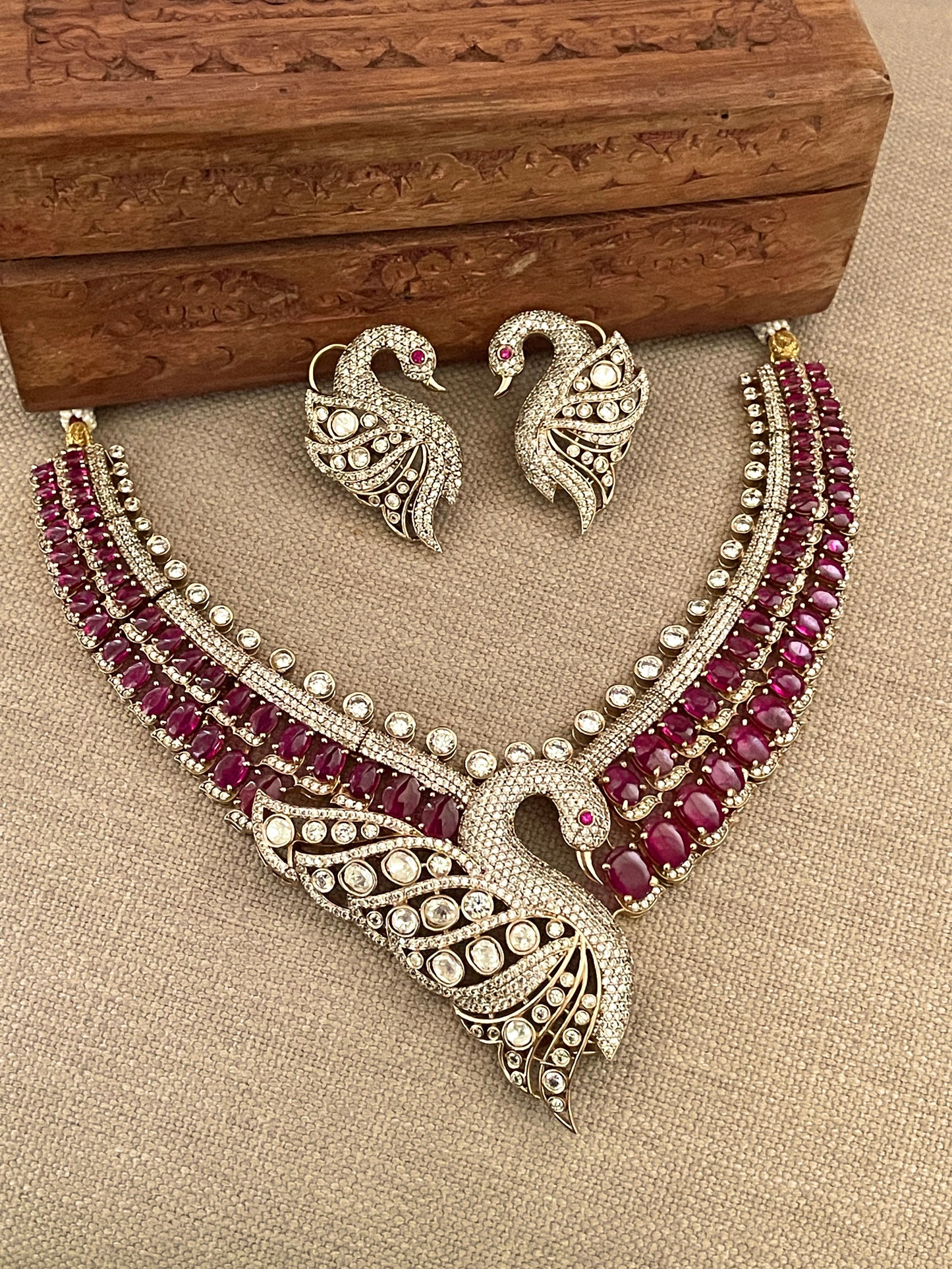 Mansha Ruby Necklace Set