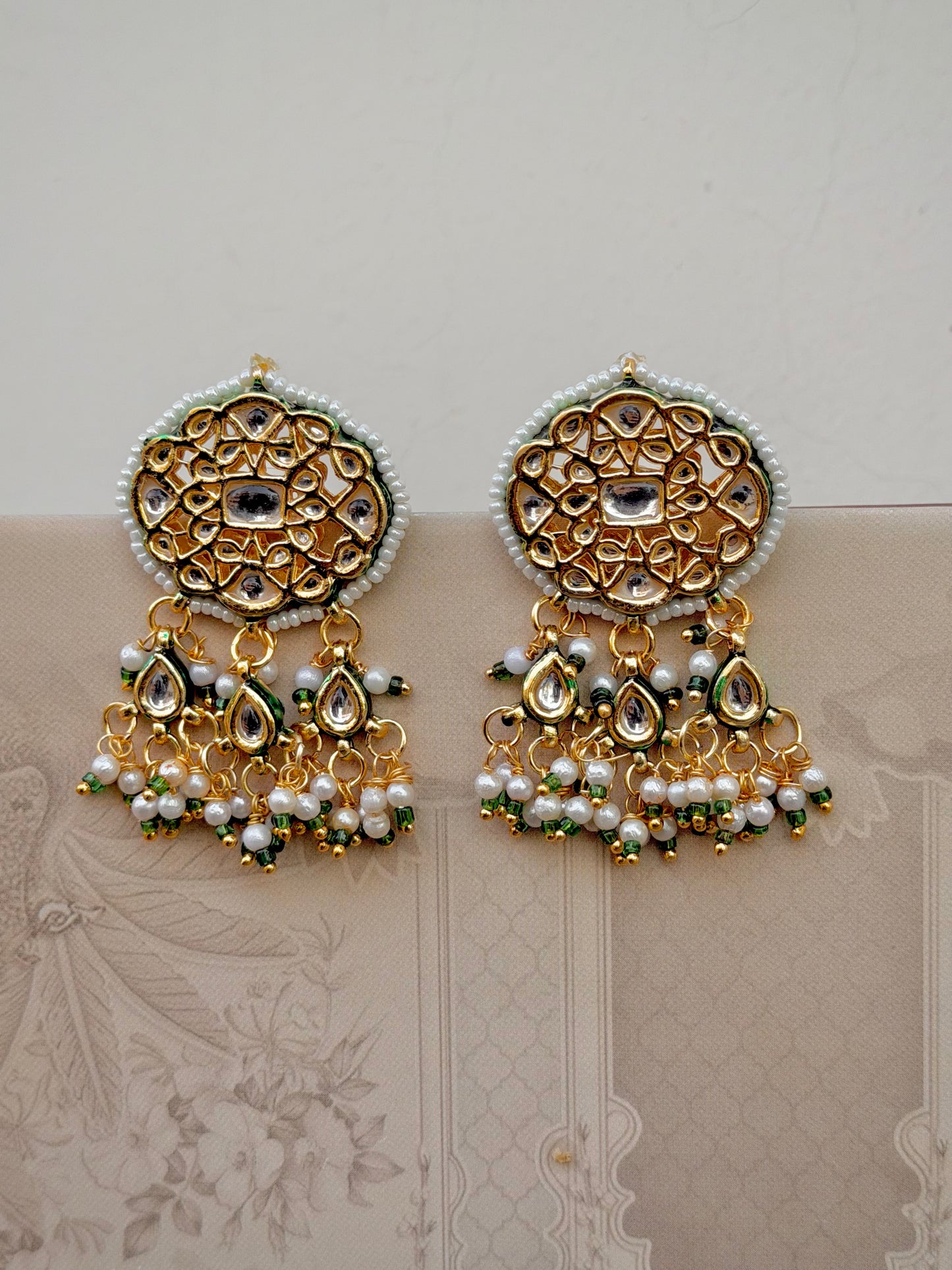 Reshma Stud Earrings- Green