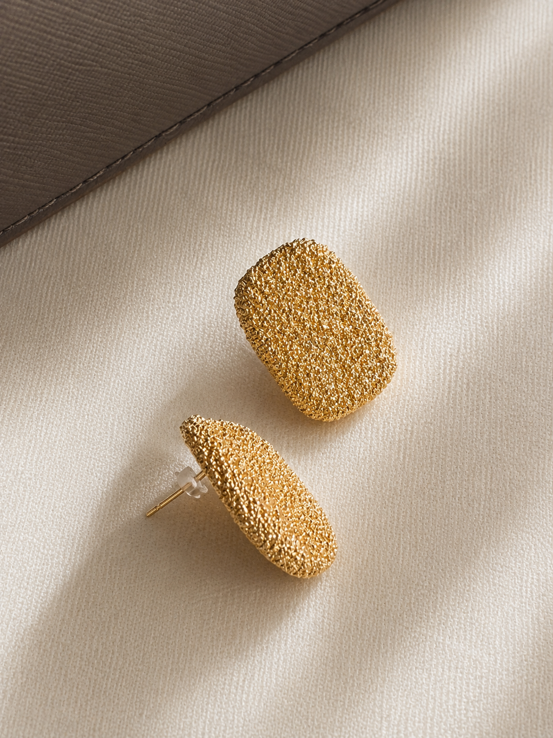 Aria Textured Gold Studs