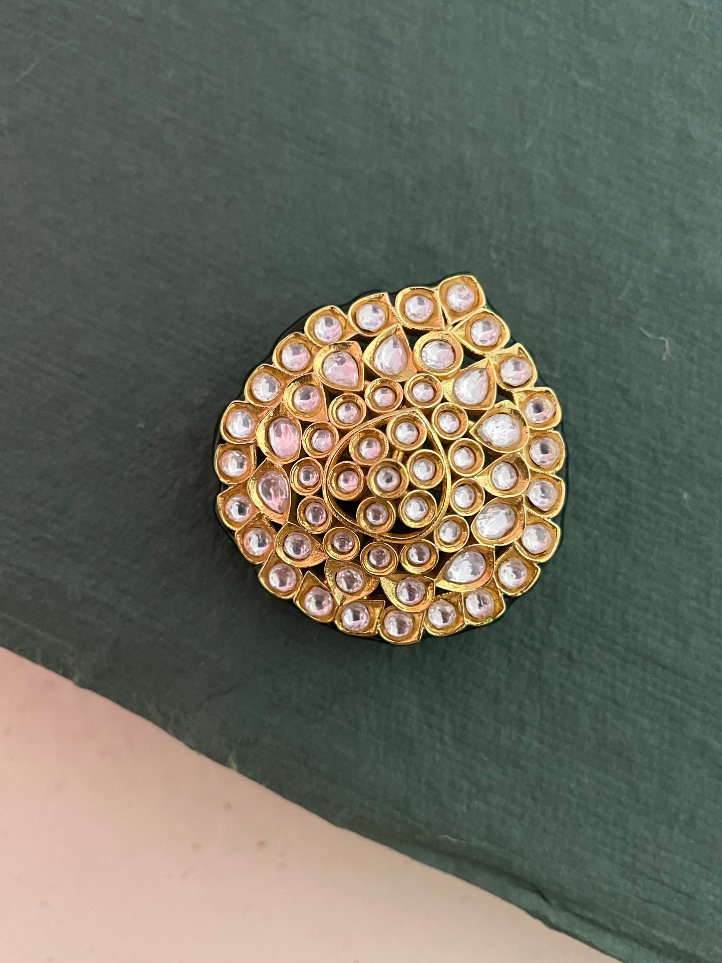 Isha Adjustable Polki Ring