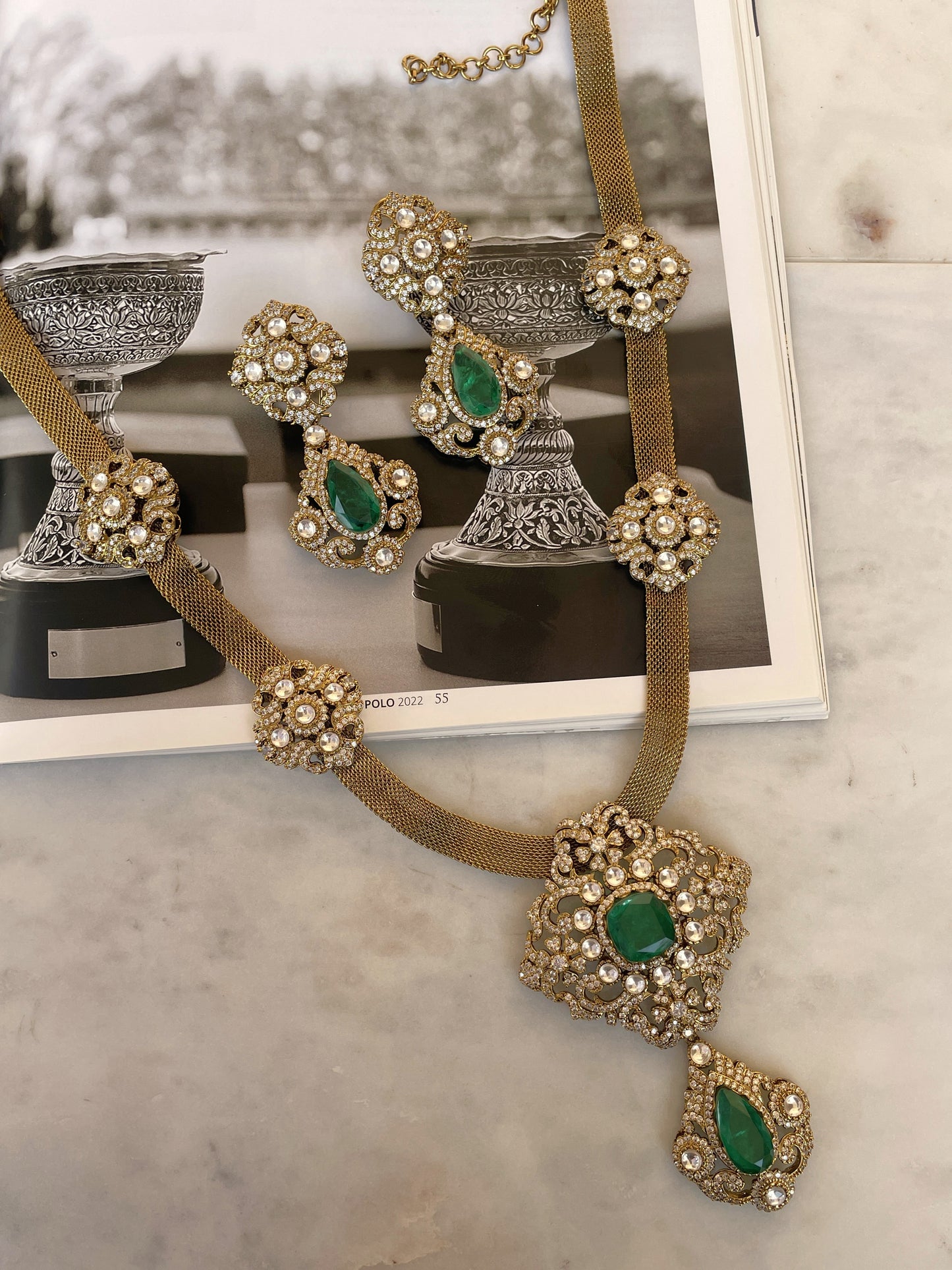 Pre Order- Nyra Emerald Necklace Set