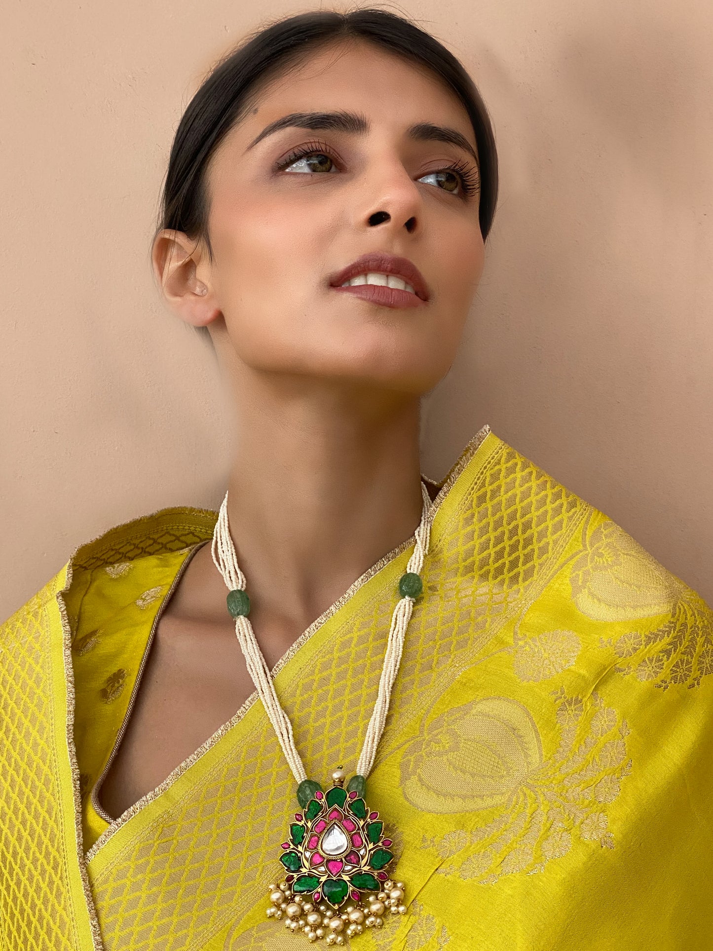 Shaan Long Kemp Gold Finish Necklace