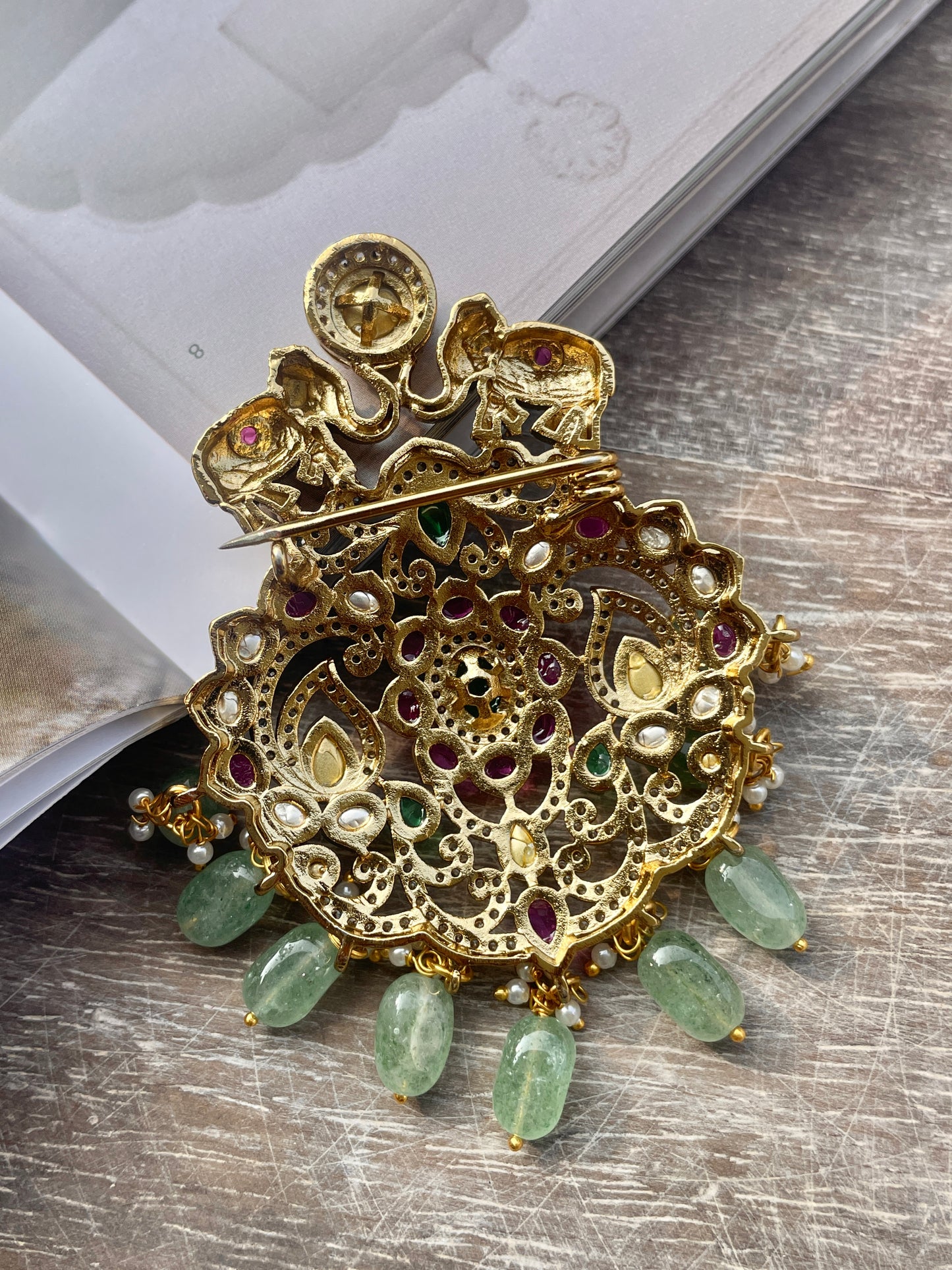 Kirit Heritage Polki Brooch