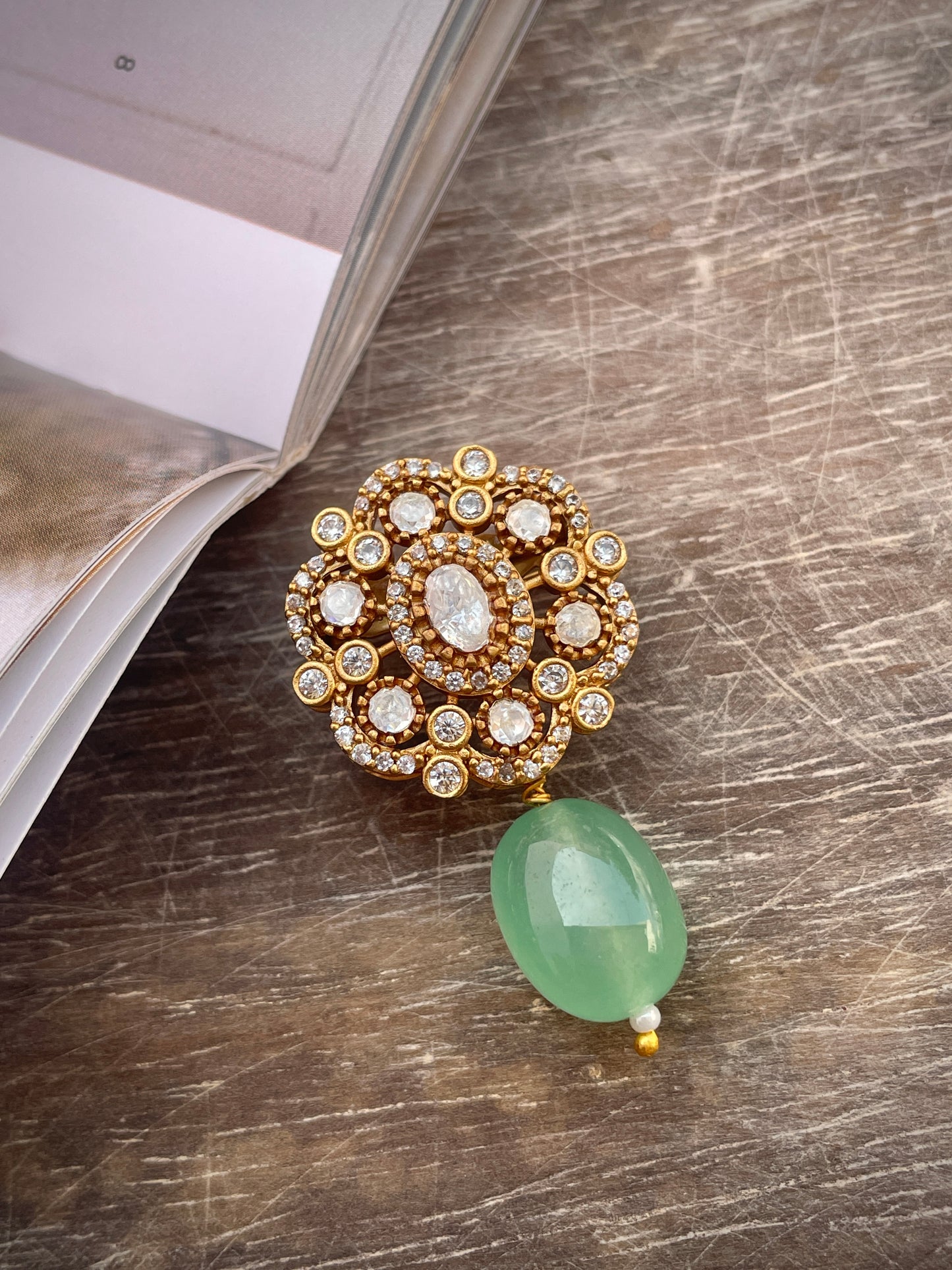 Viraj Emerald Drop Brooch