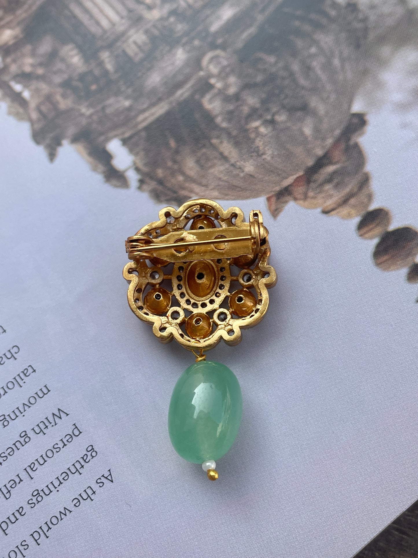 Viraj Emerald Drop Brooch