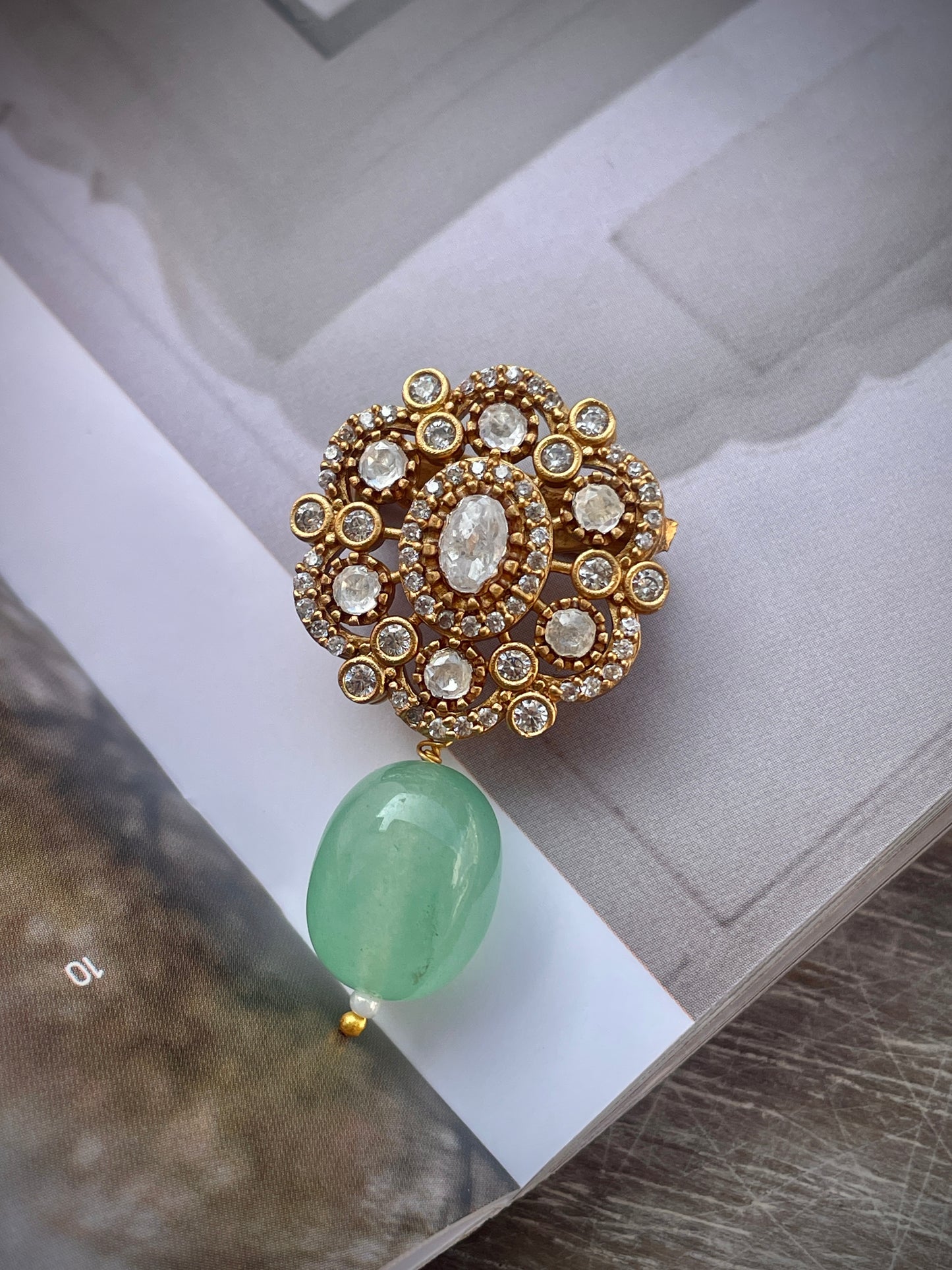 Viraj Emerald Drop Brooch