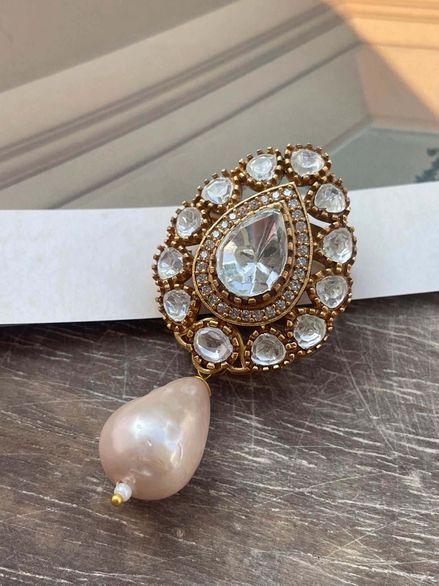 Yugraj Classic Polki Pearl Brooch