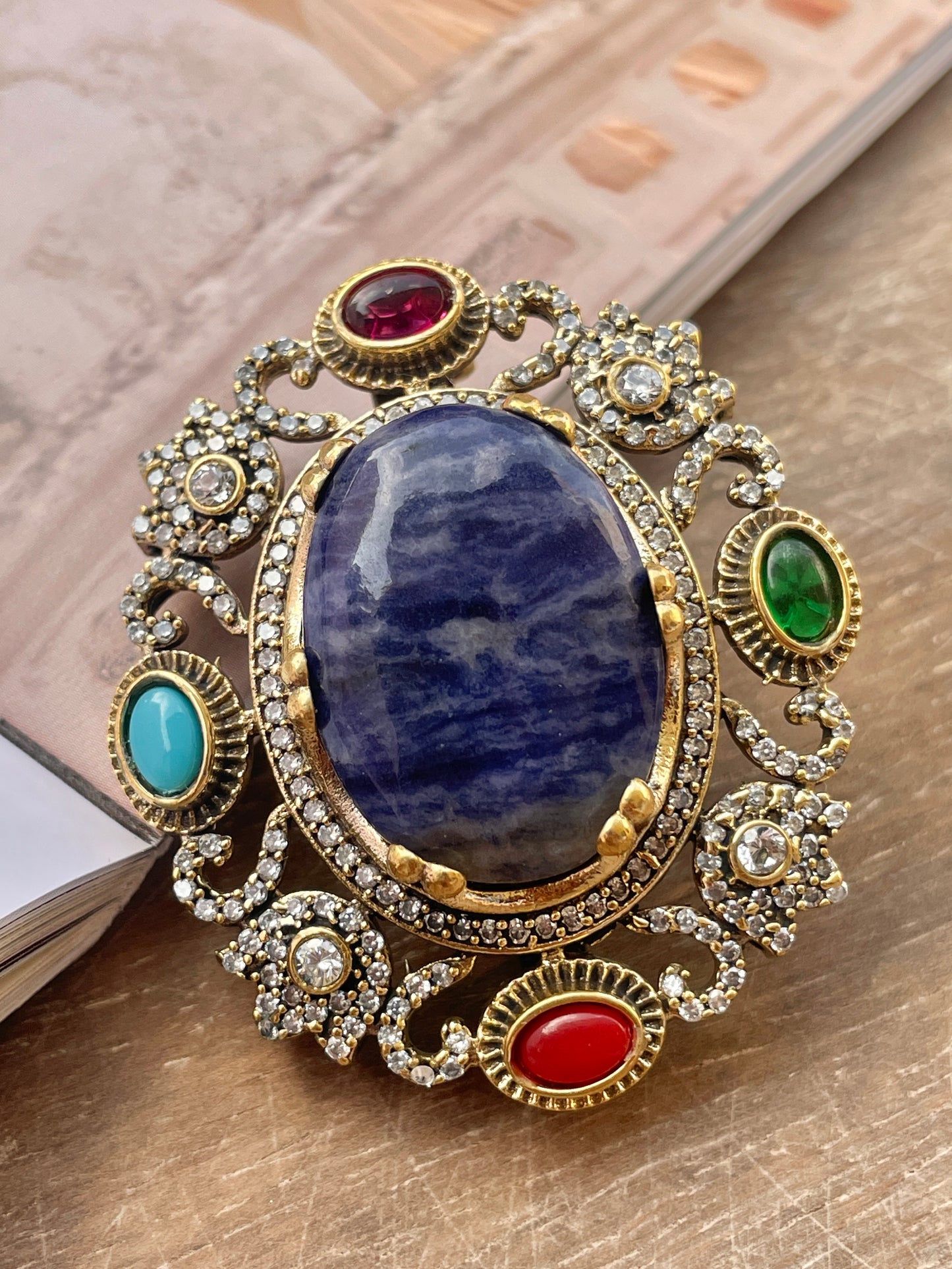 Indrajeet Sapphire Heritage Brooch