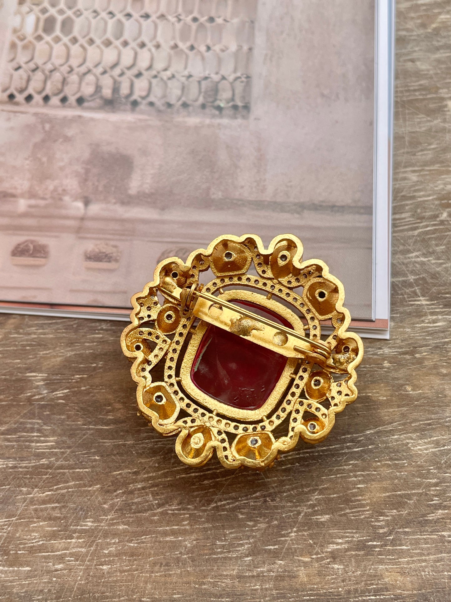Arjun Ruby Polki Brooch
