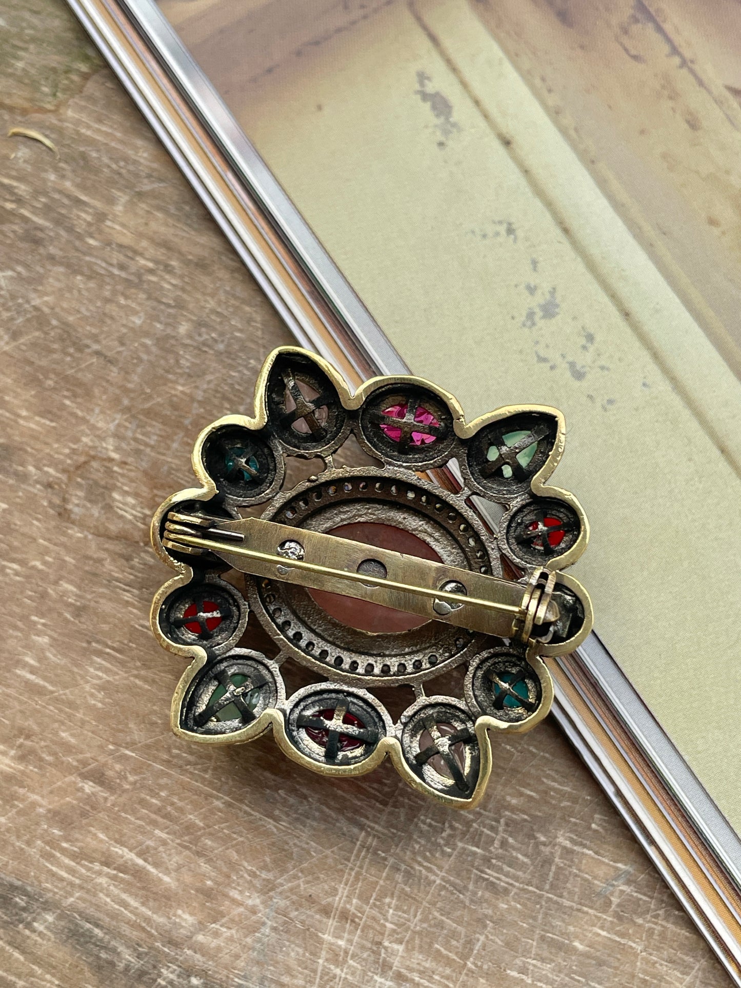 Simha Pastel Navratna Brooch