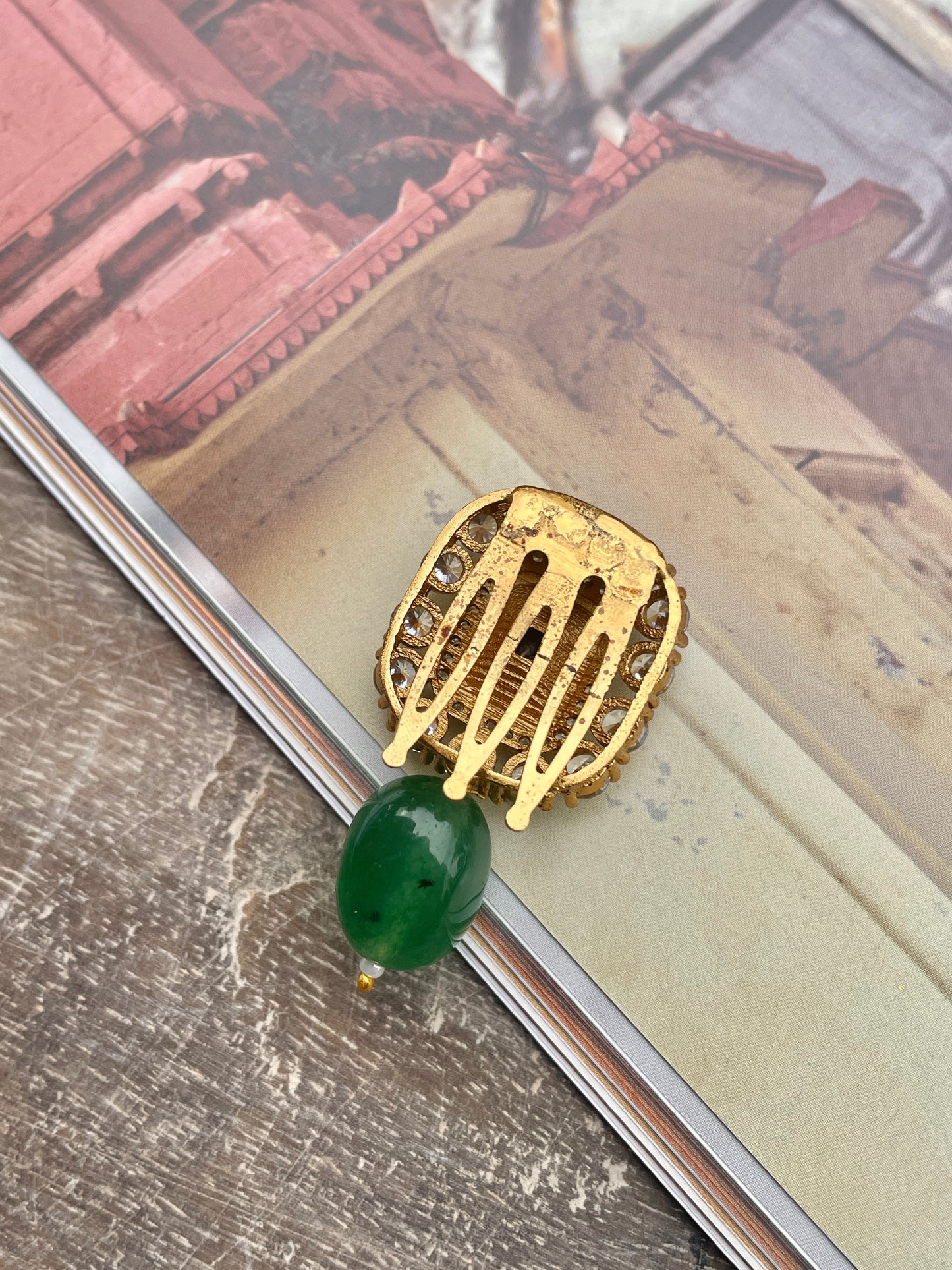 Emera Polki and Emerald Hair Clip