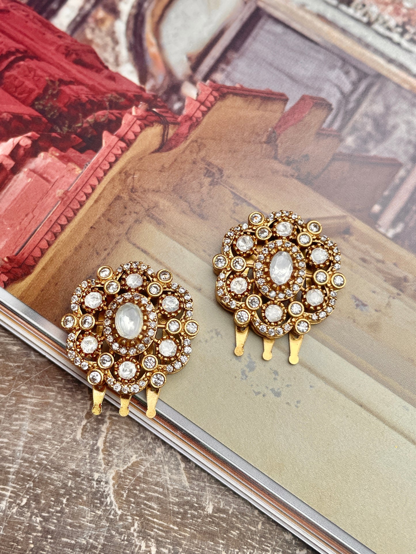 Suhani Polki and Zircon Hair Clip Set of 2