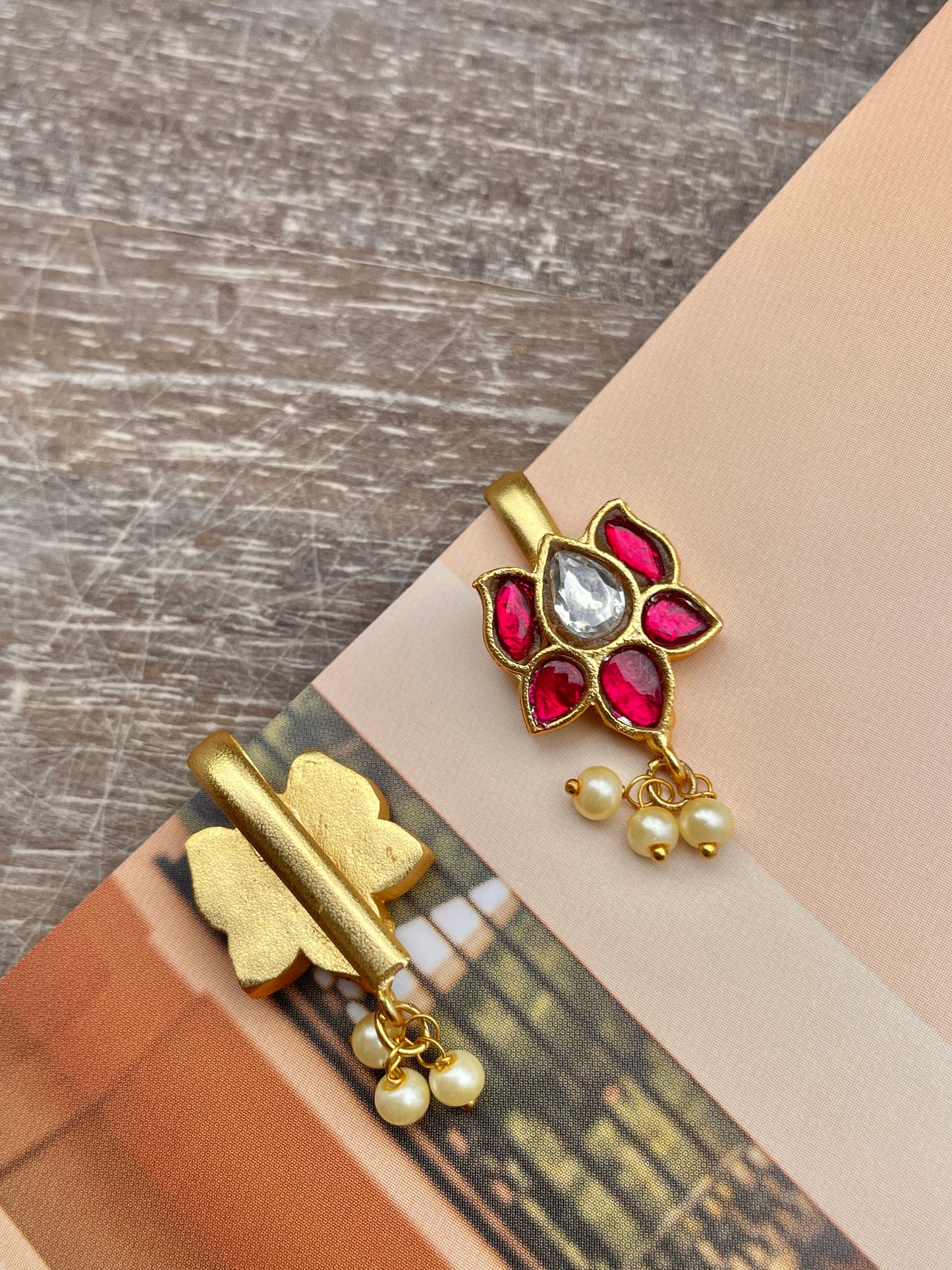 Pihu Red Bugadi Ear Cuffs