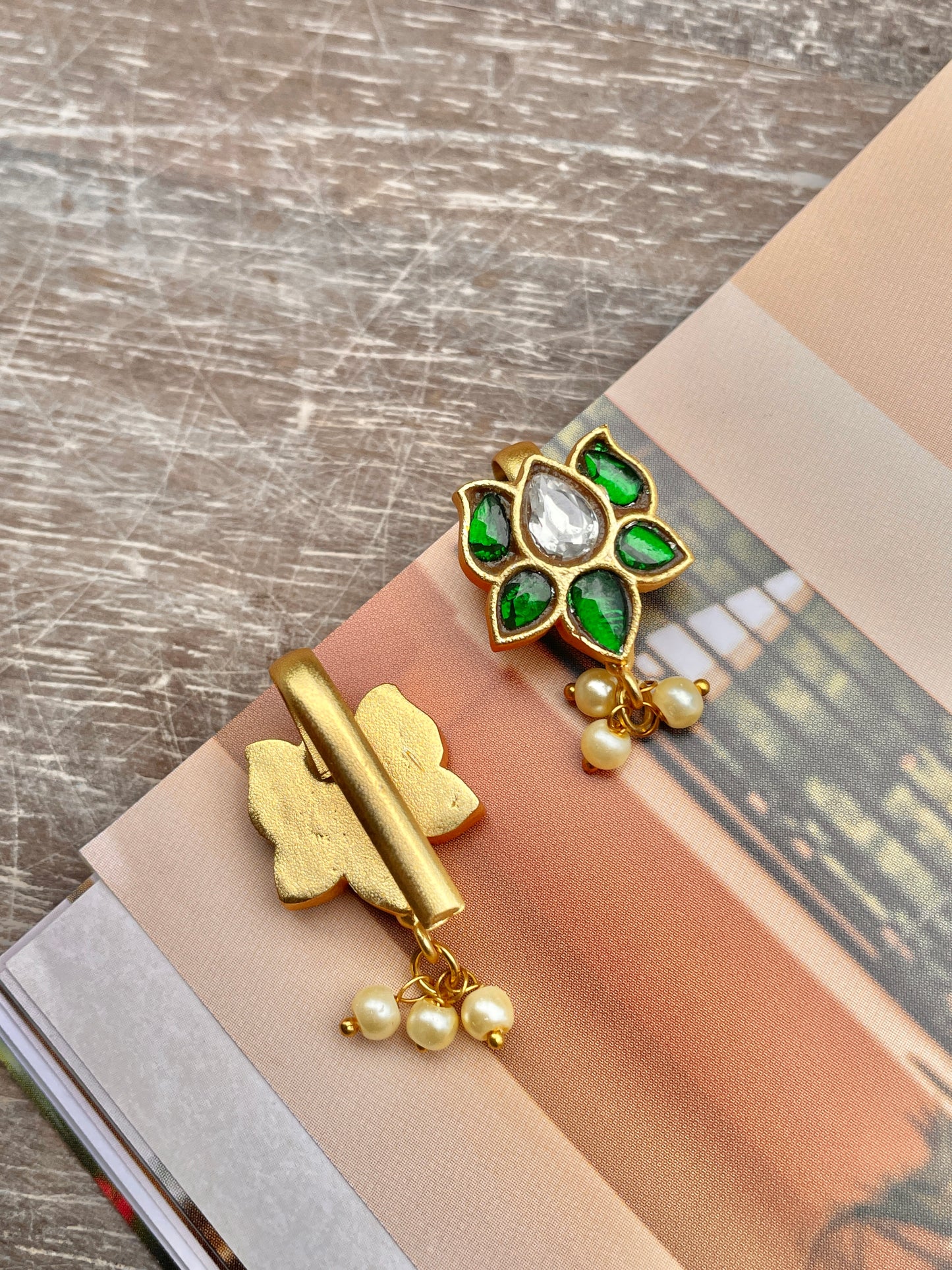 Pihu Green Bugadi Ear Cuffs