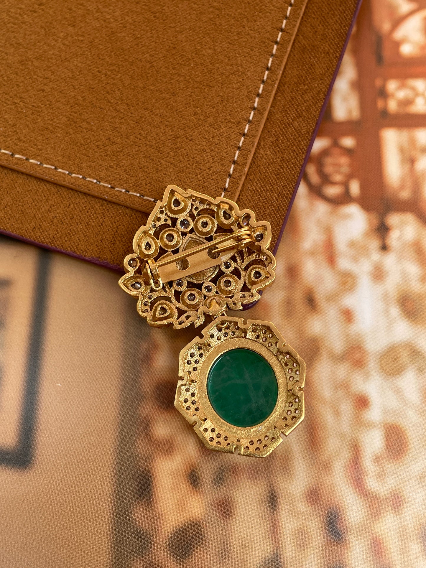 Sugreev Polki and Emerald Brooch