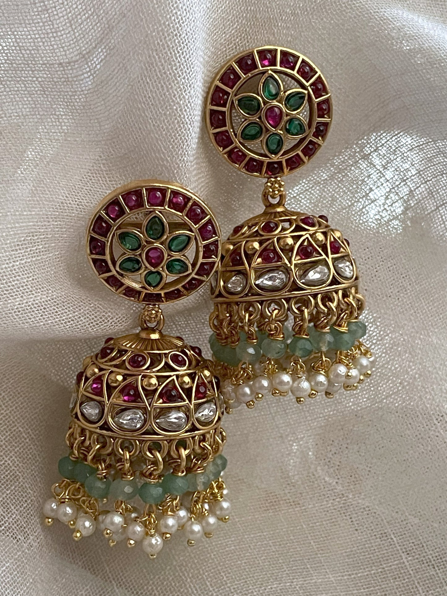 Brinda Polki Jhumki Earrings