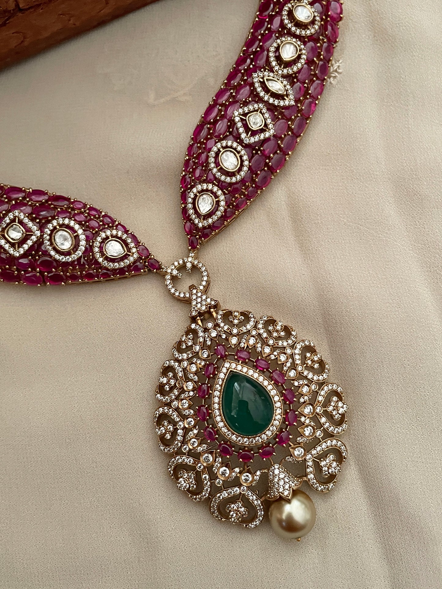 Indrani Ruby Necklace Set