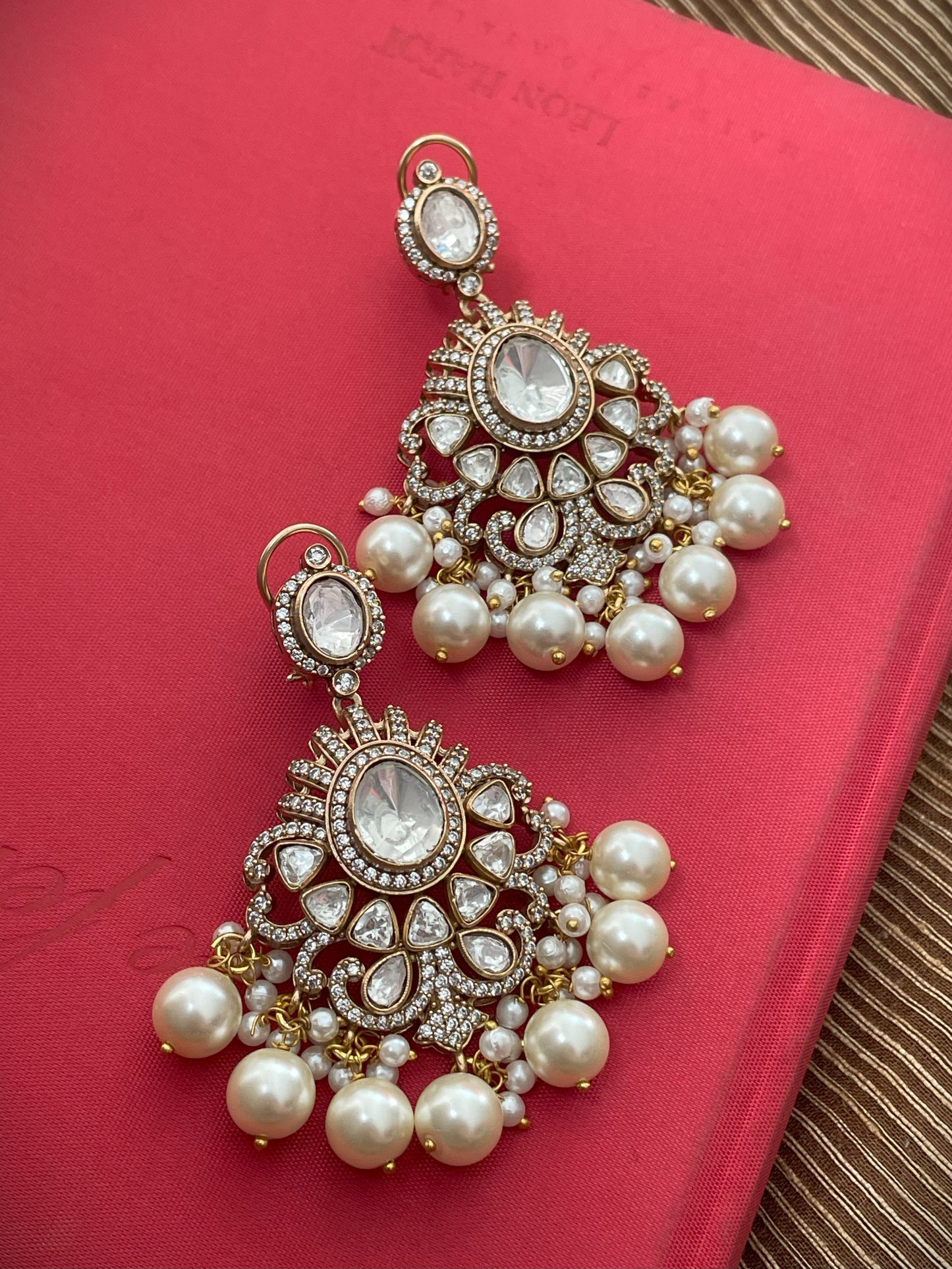 Kriti Moissanite Polki Dangler Earrings