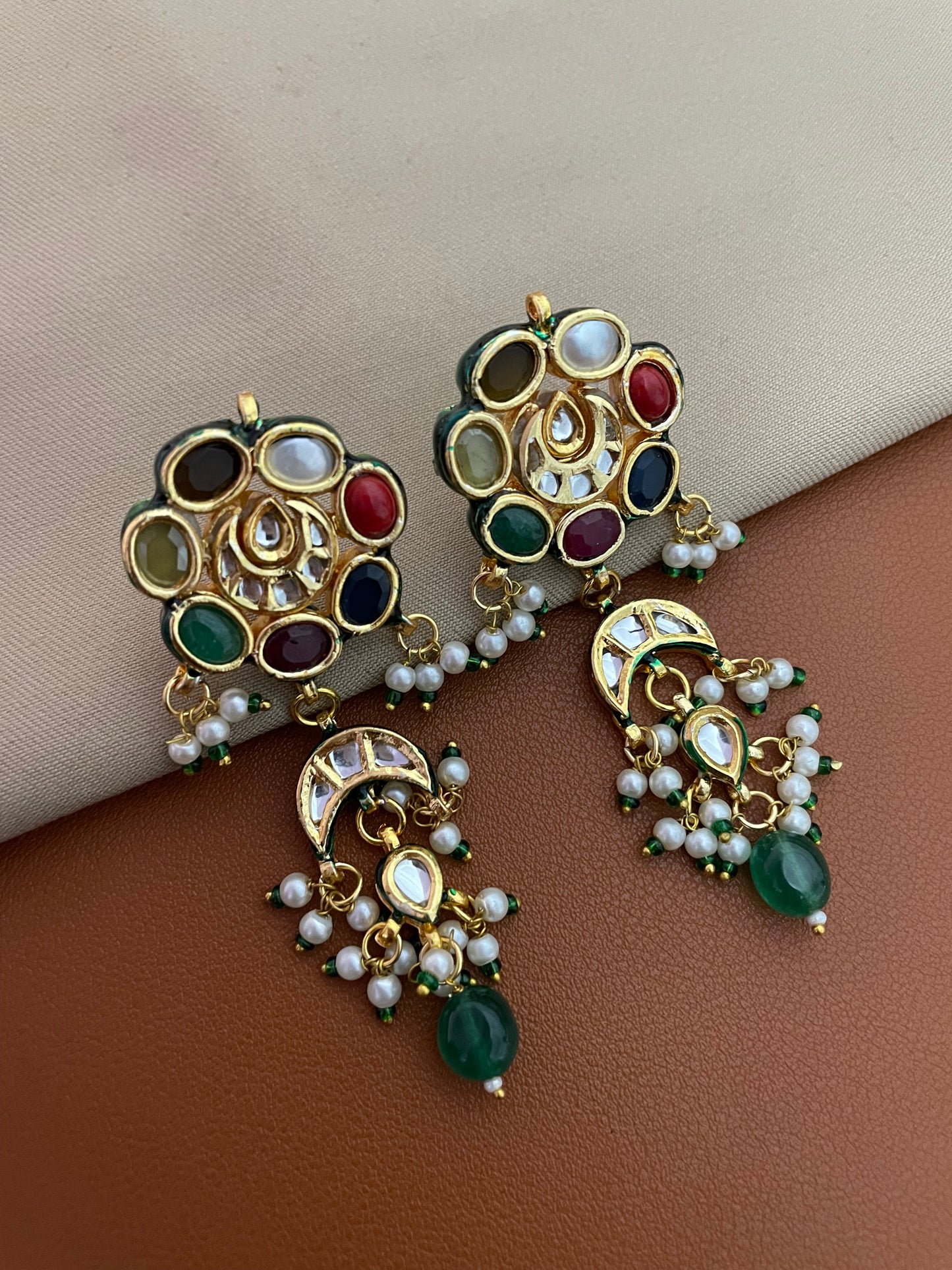Udaipur Polki Navratna Choker Necklace Set