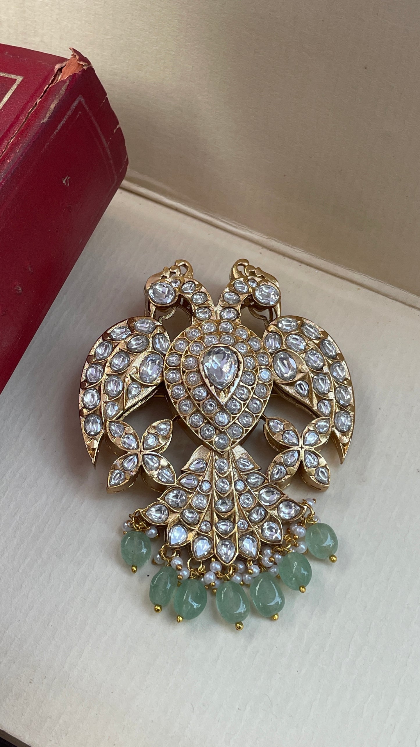 Rajhans White Polki Brooch