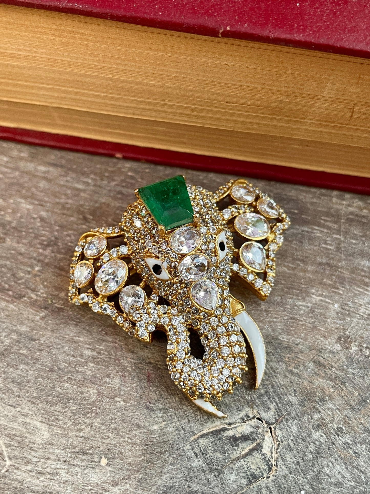 Vikrant Elephant Zircon Brooch
