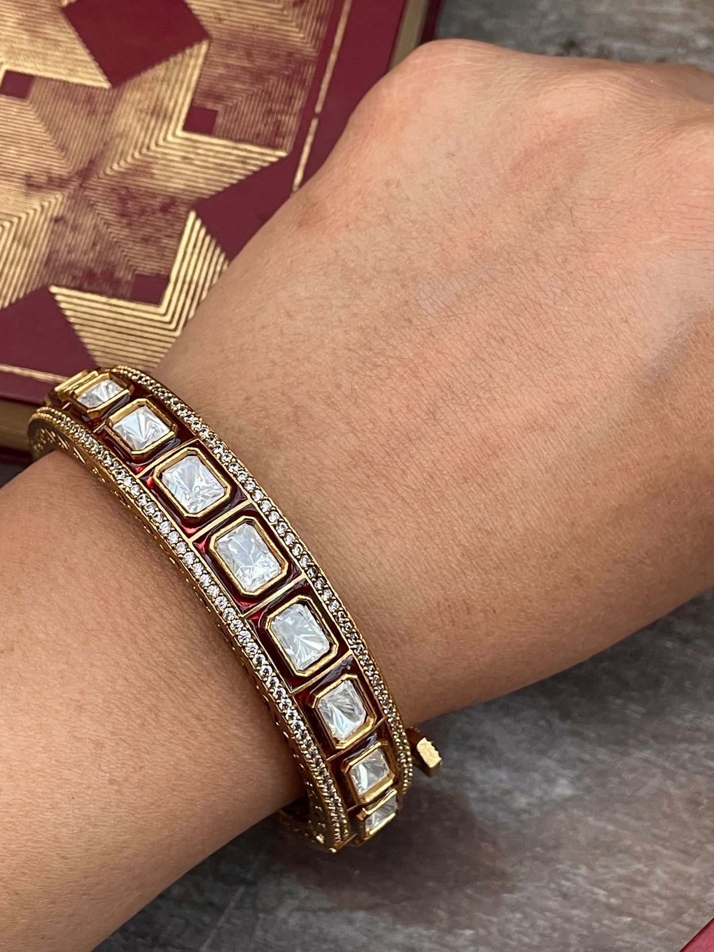 Raha Polki Bangle ( Single )