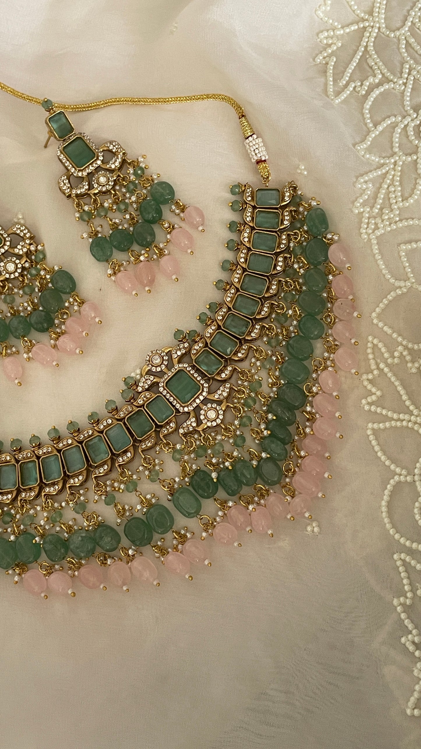 Pre Order – Vandana Pastel Polki Necklace Set
