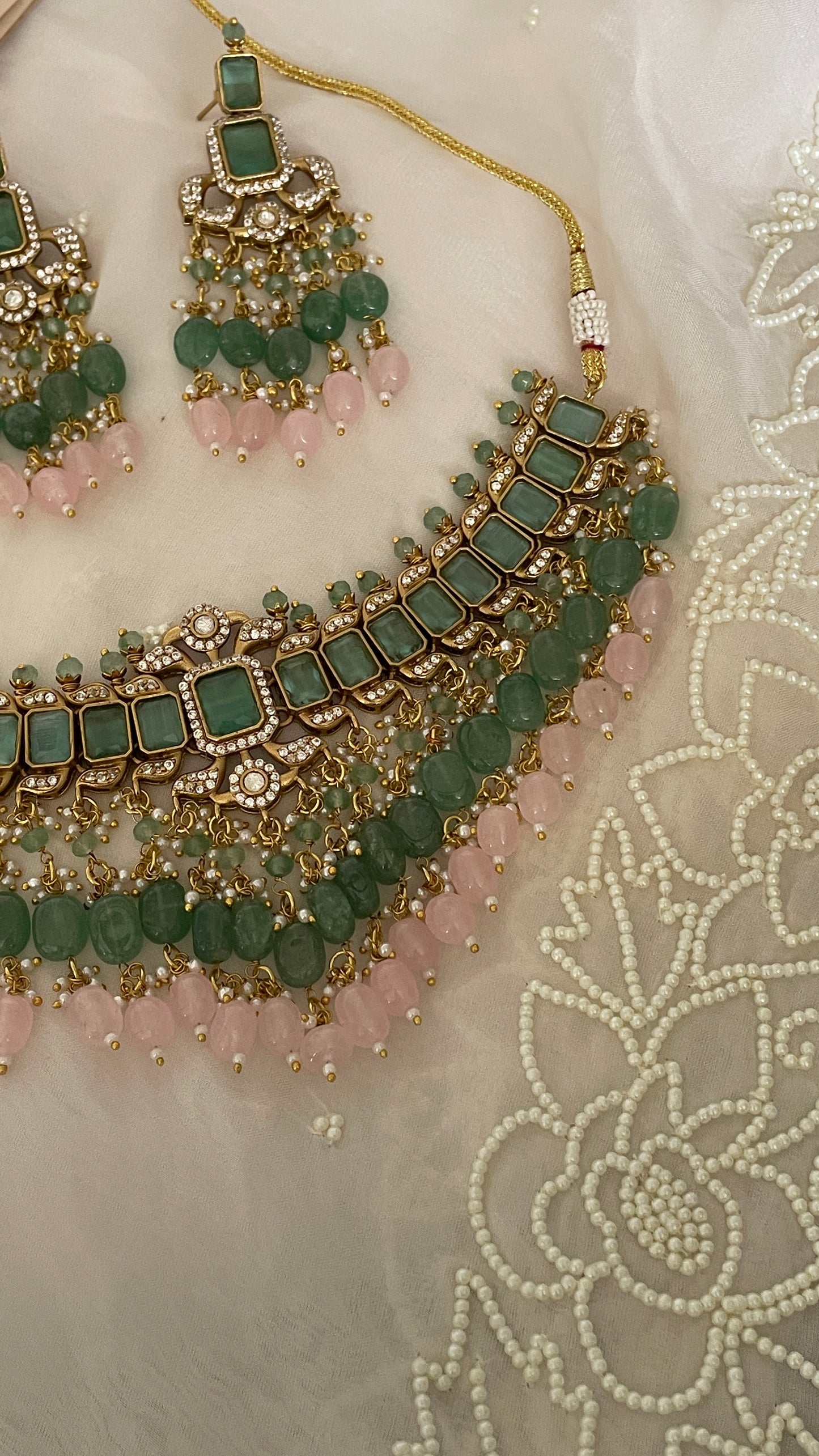 Pre Order – Vandana Pastel Polki Necklace Set