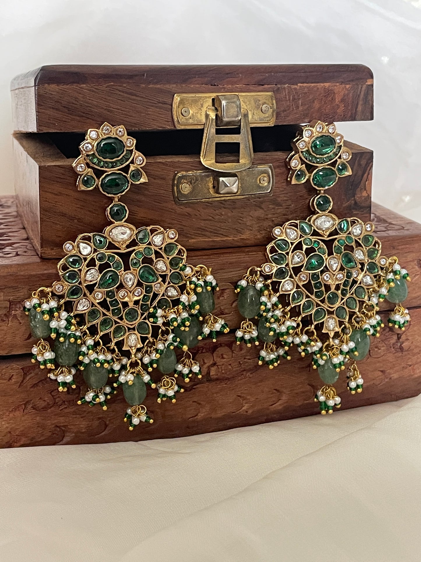 Pre Order – Kalpana Green Polki Necklace Set