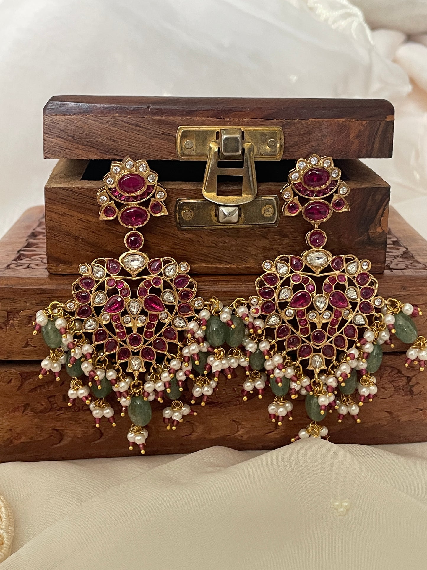 Pre Order – Kalpana Red Polki Necklace Set