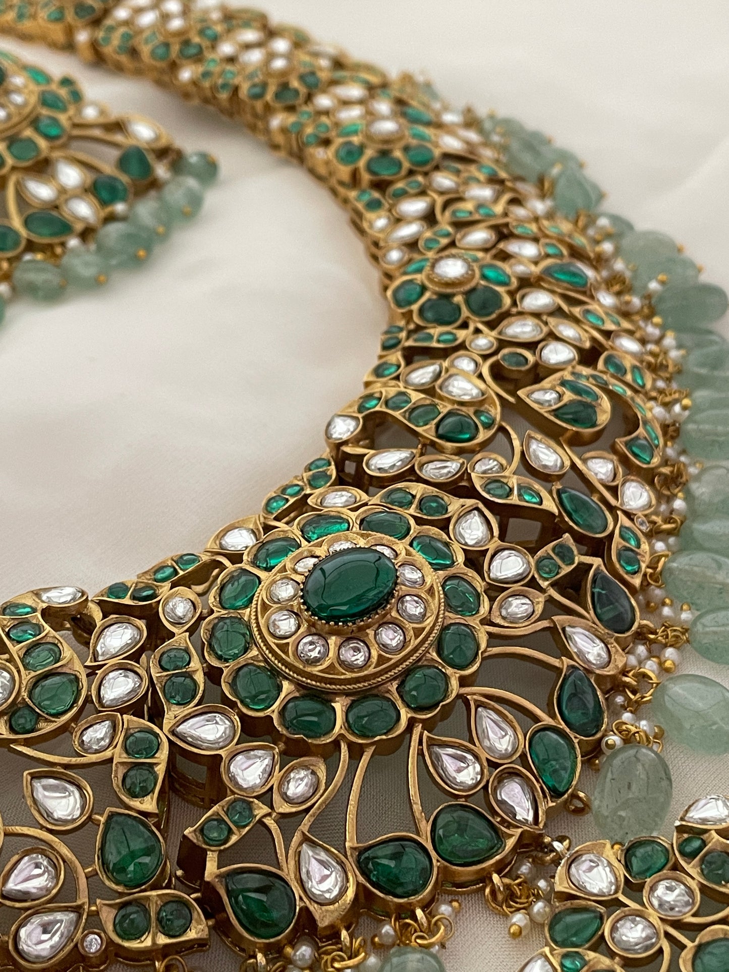 Pre Order – Jaya Green Polki Necklace Set